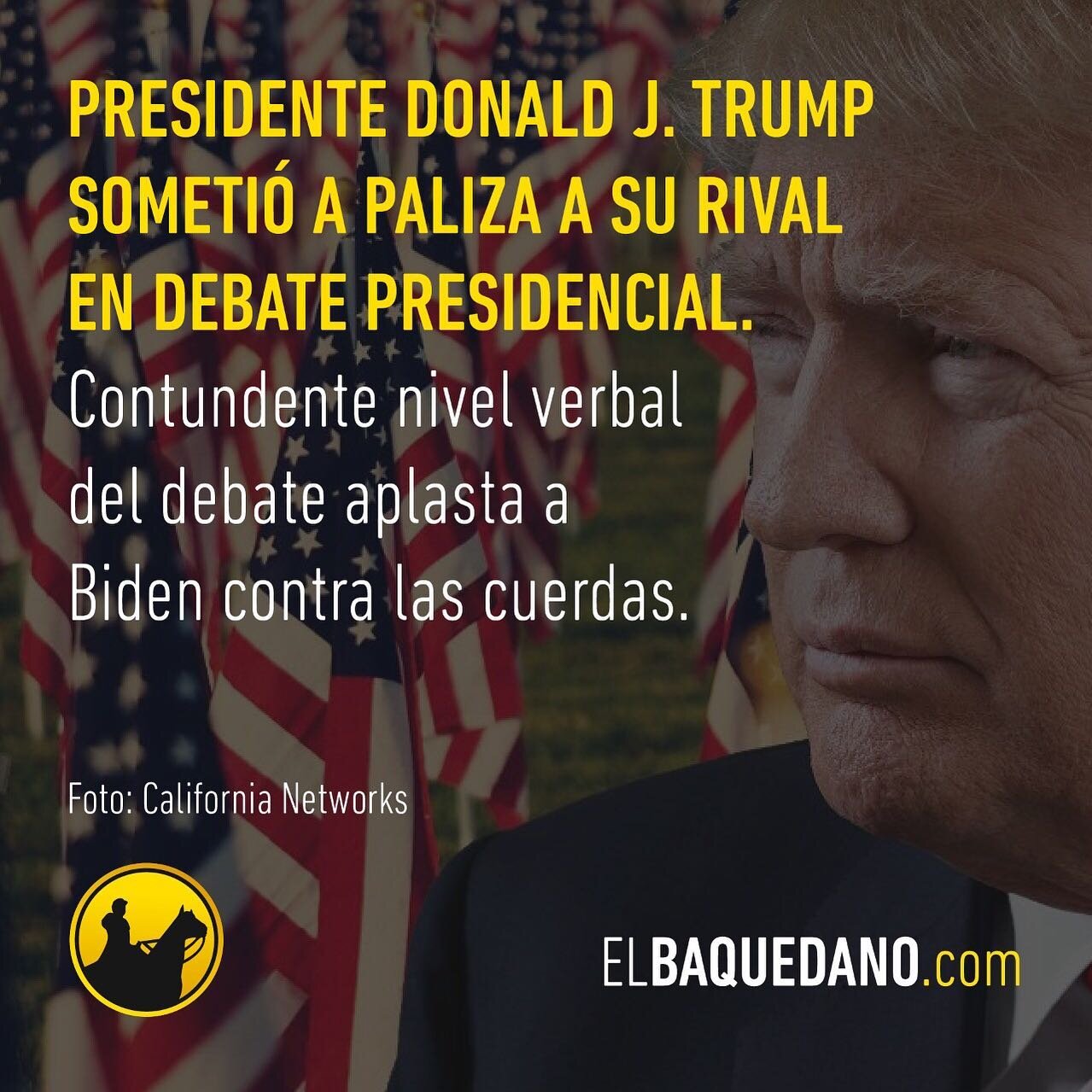 Bufen debe ser rescatado por el mediador, Trump lo tuvo contra las cuerdas generando un enorme espectáculo a nivel mundial. Nota completa en nuestra biografía, link en la biografía. . . #elbaquedano #trump #biden #debate #usa