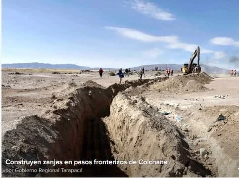 Fotografía de archivo realizada en 2017 en Colchane, cuando comenzó la construcción de zanjas.
