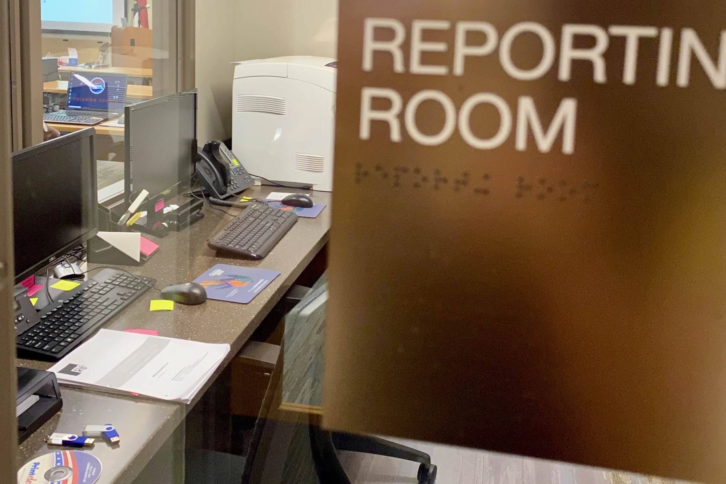 Election night results from the precincts are relayed to this room first.