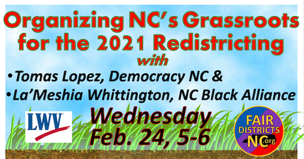 Organizing Redistricting in NC a Grassroots Effort
