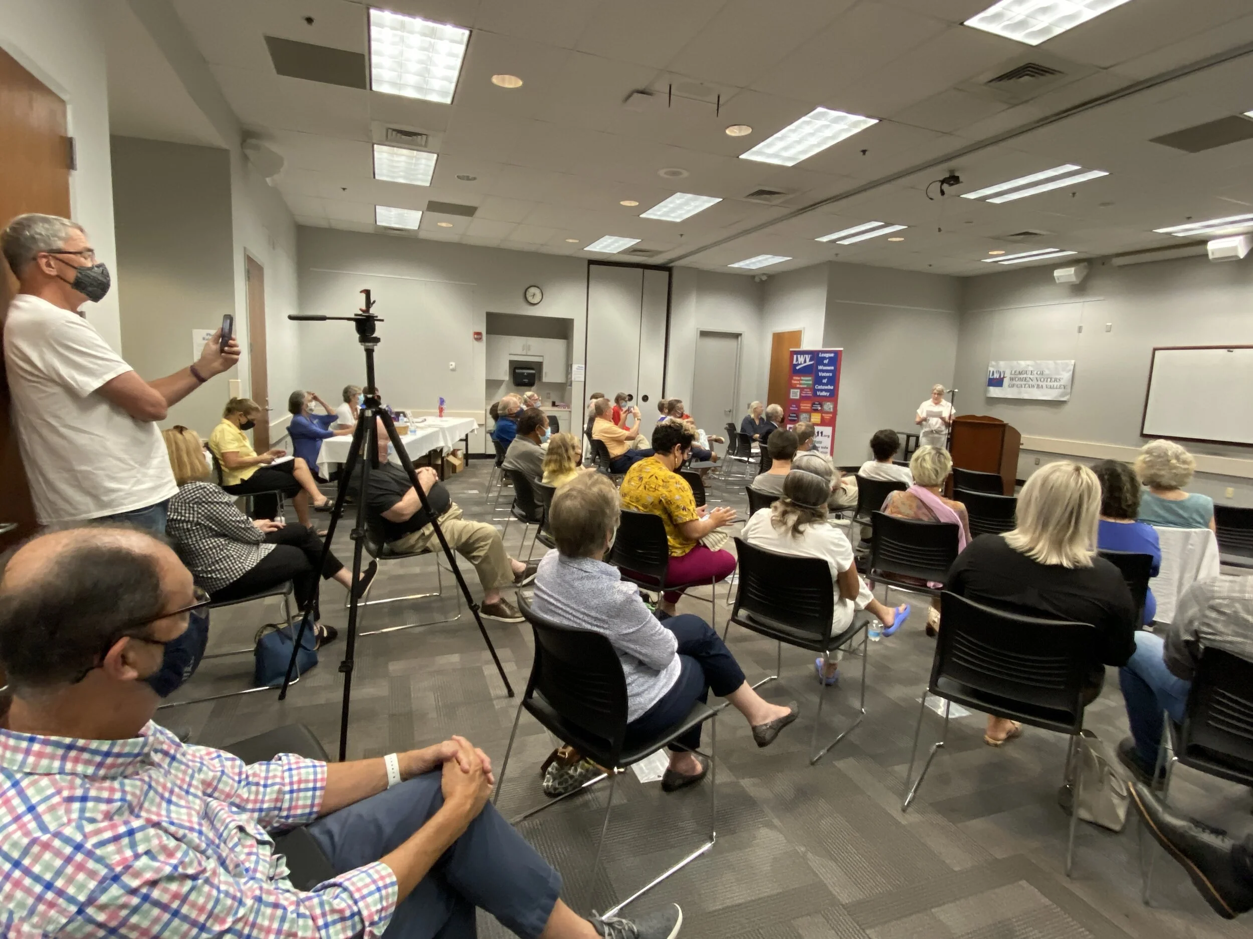 Audience listened; asked many questions