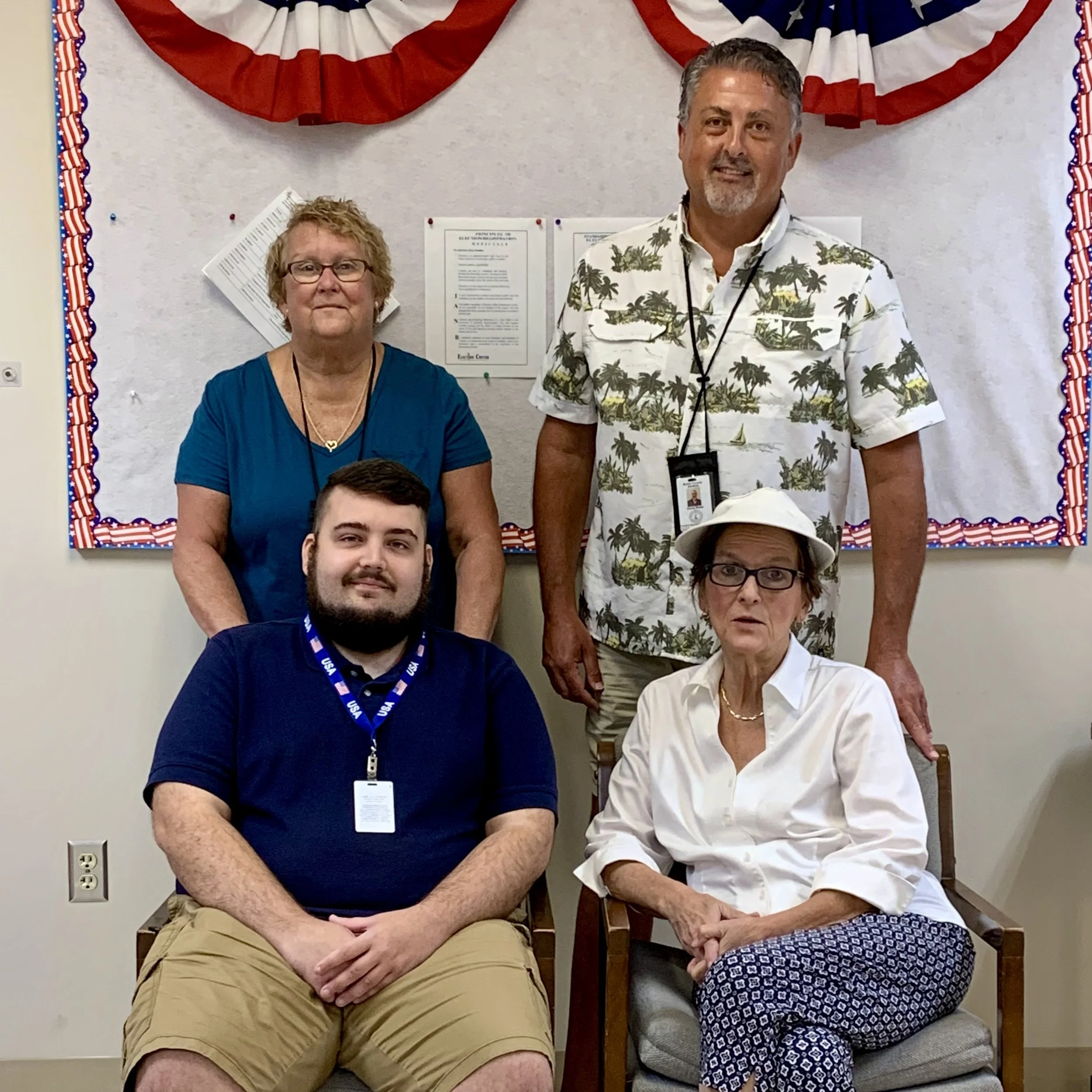 Burke BOE staff pause for photo op!