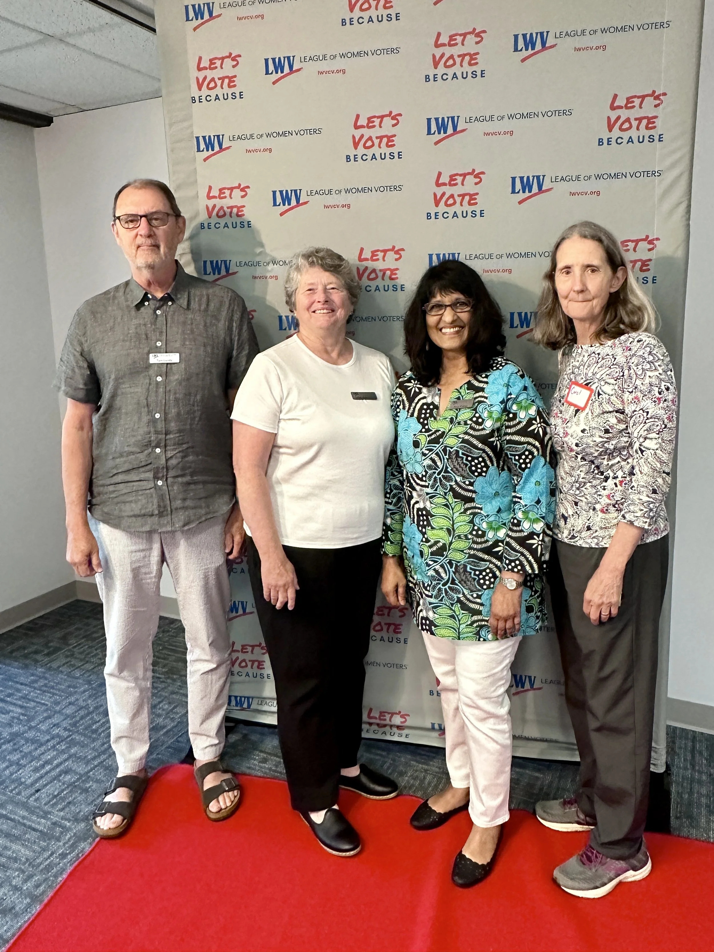 Newly elected leaders, Tom Lundy, Linda Greenwell, Priya Palmer and Carol Trivette.  Glenn Fisher was unavailable for this photo..