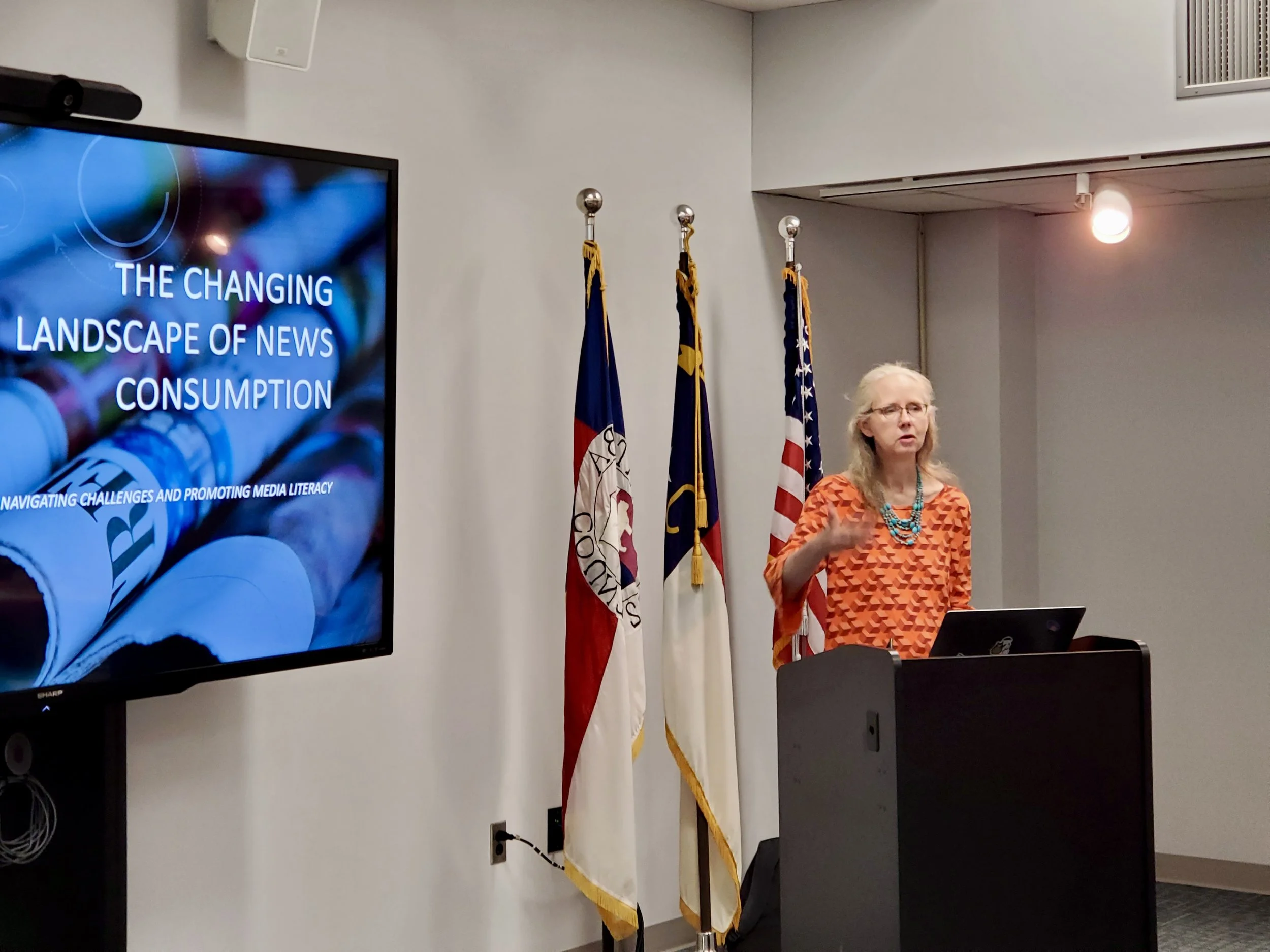 Dr. Sturgill making points during her talk.