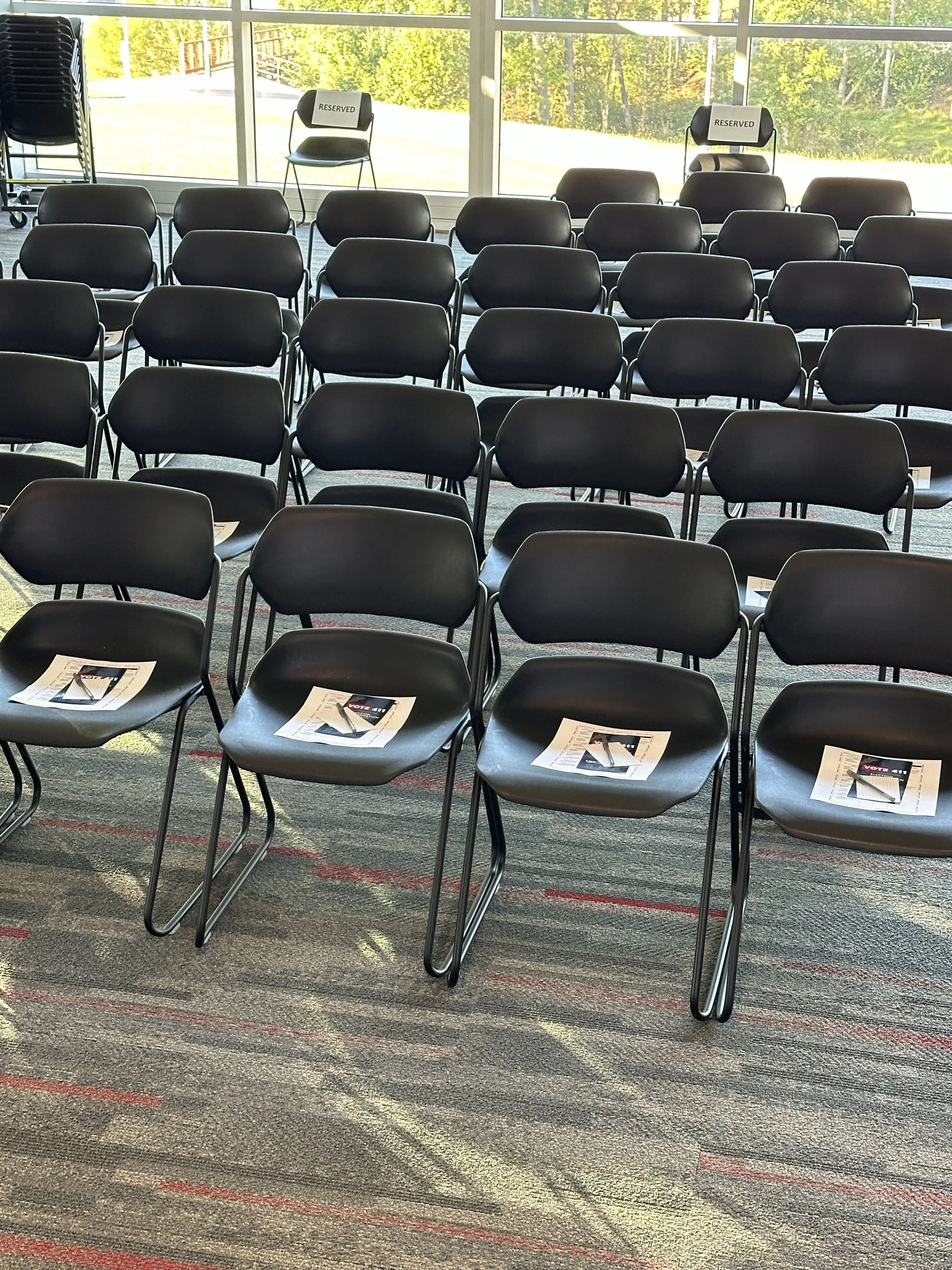 Sample ballot, VOTE411, paper and pen for everyone