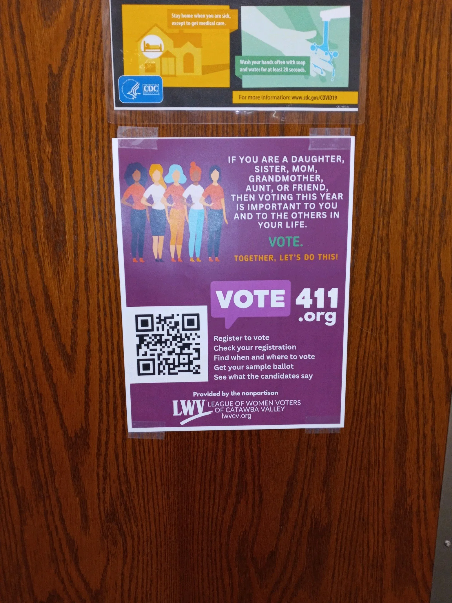 In one of 24 ladies restrooms at CVCC