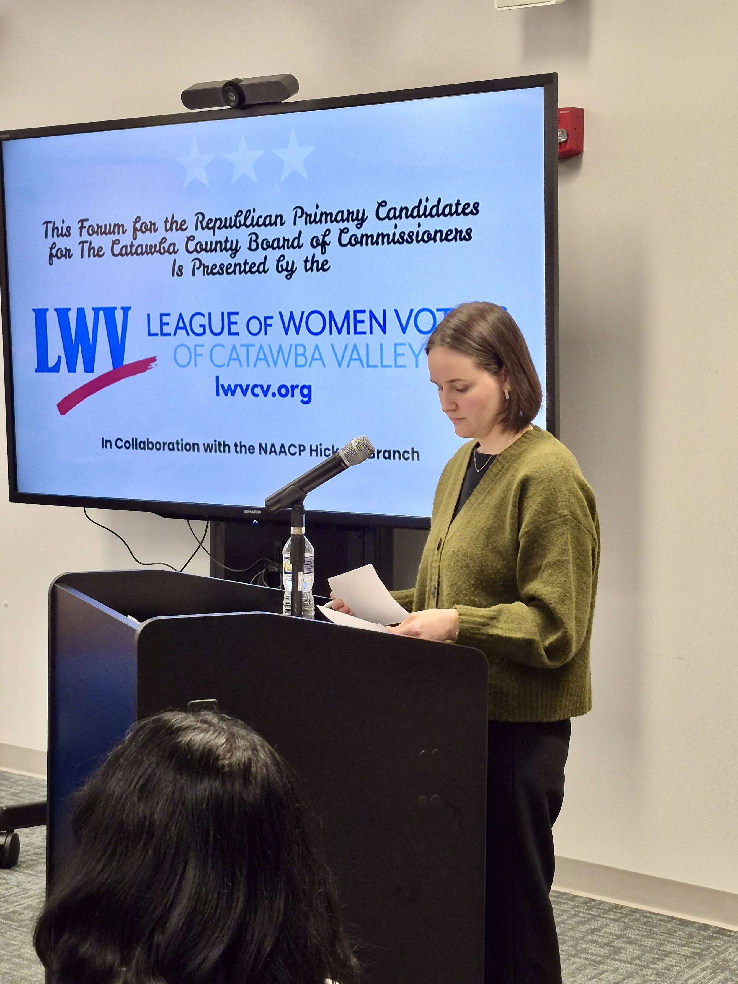 moderator, Virginia Annable from the Hickory Daily Record.