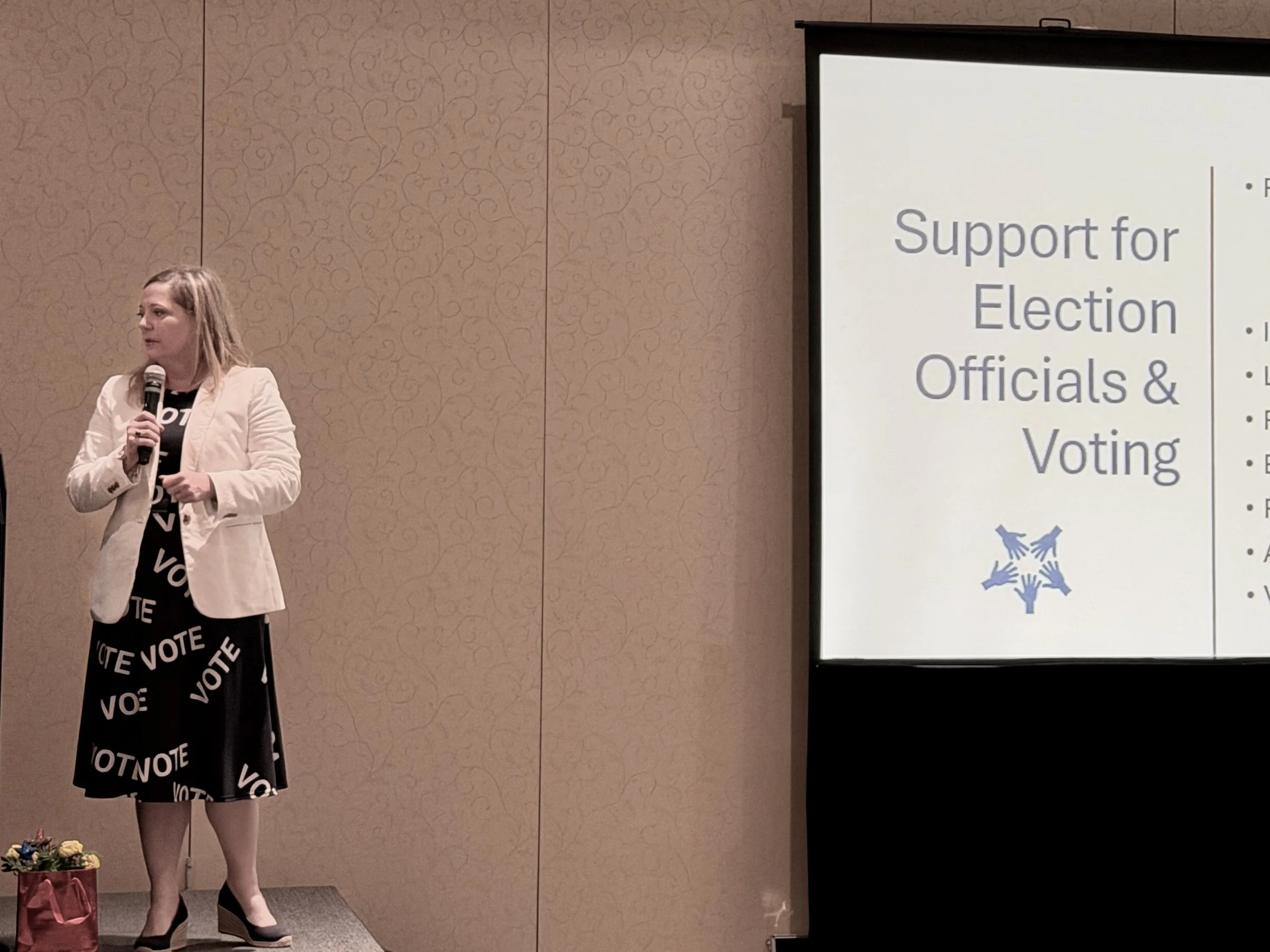 Karen Brinson Bell gave an update on voting.