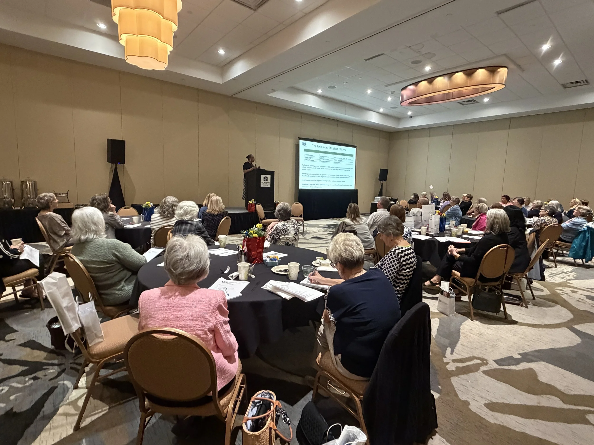 A room full of Leaguers from across NC.