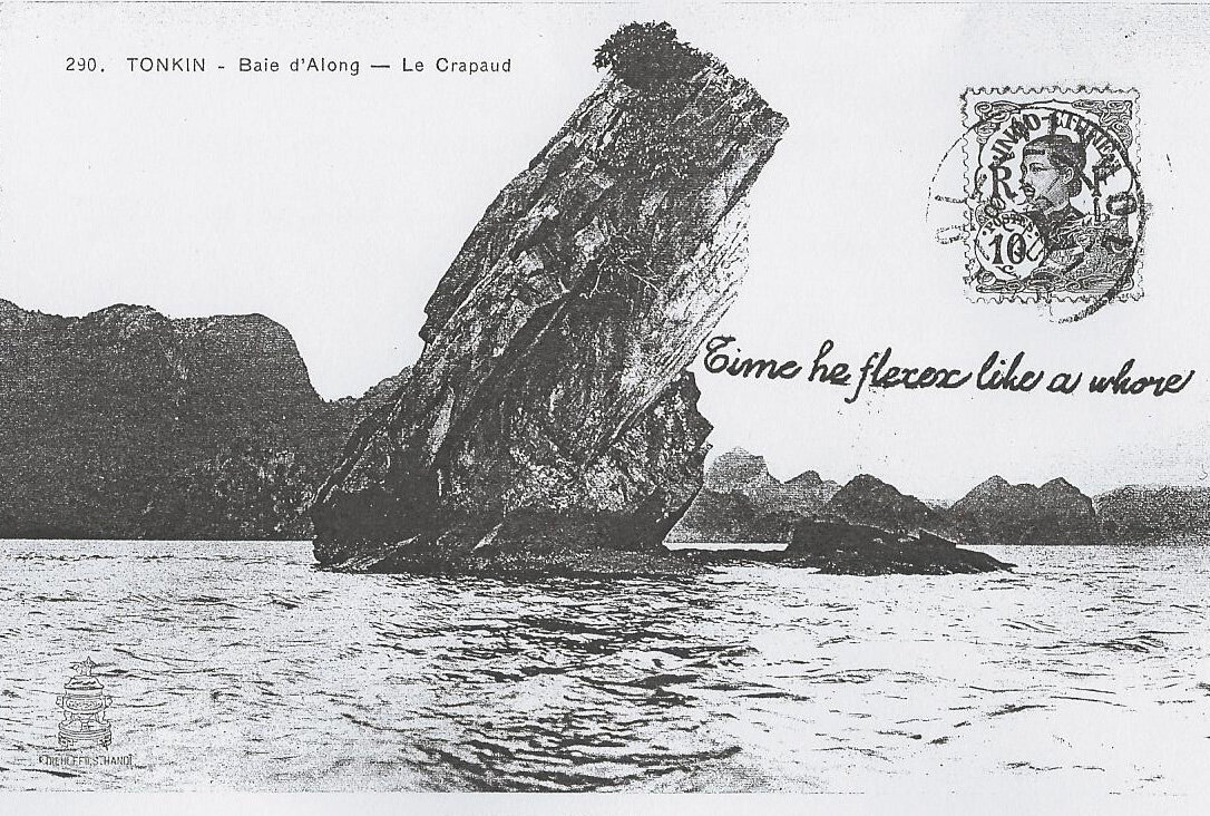 Time he... Danh Vo postcard handwritten-Time he flexed like a whore.jpg
