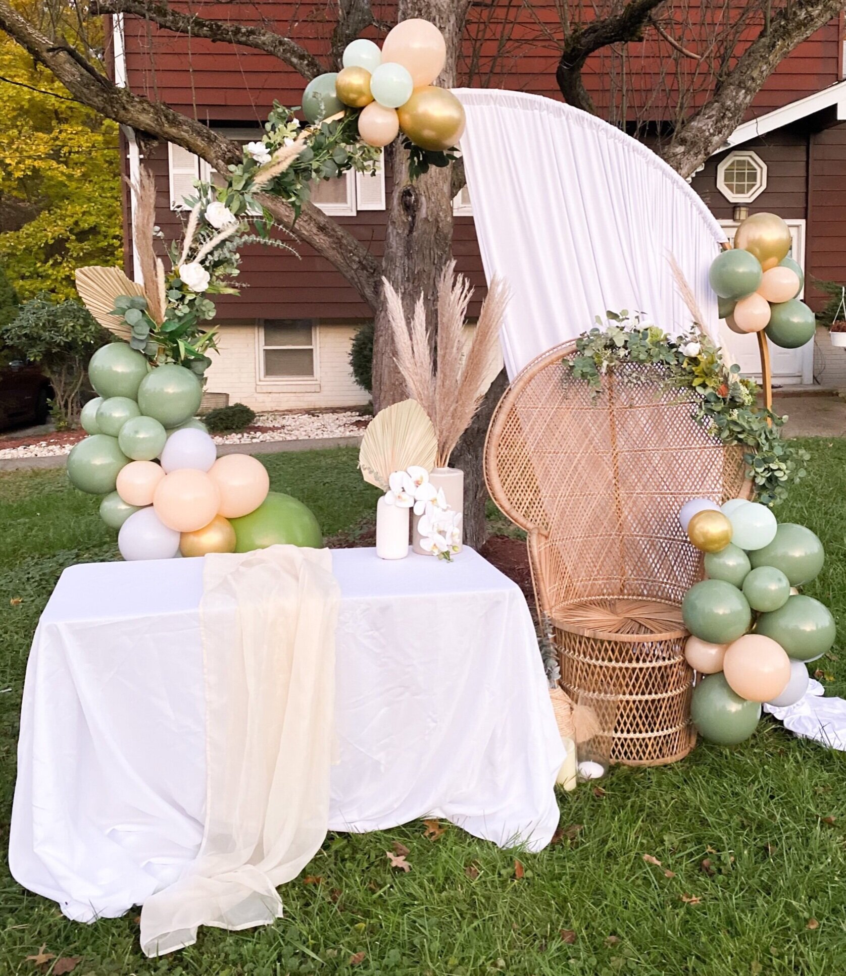 Neutrals & Greens Boho Drive-by Shower