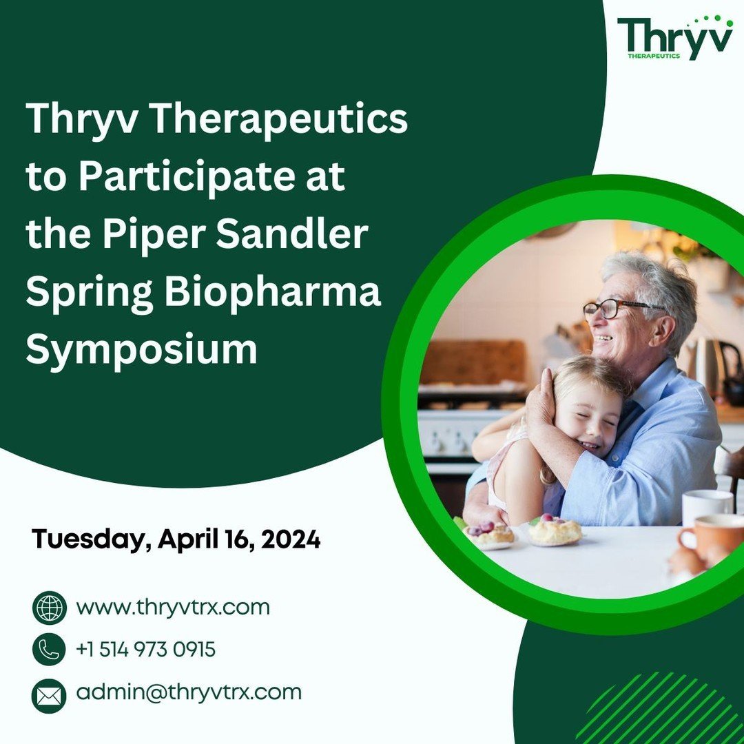 📣 Thryv Therapeutics is pleased to announce that it will be hosting investor meetings at the Piper Sandler Spring Biopharma Symposium on Tuesday, April 16, 2024, at the Encore Boston Harbor. ✨ Read the full press release at the link in bio!