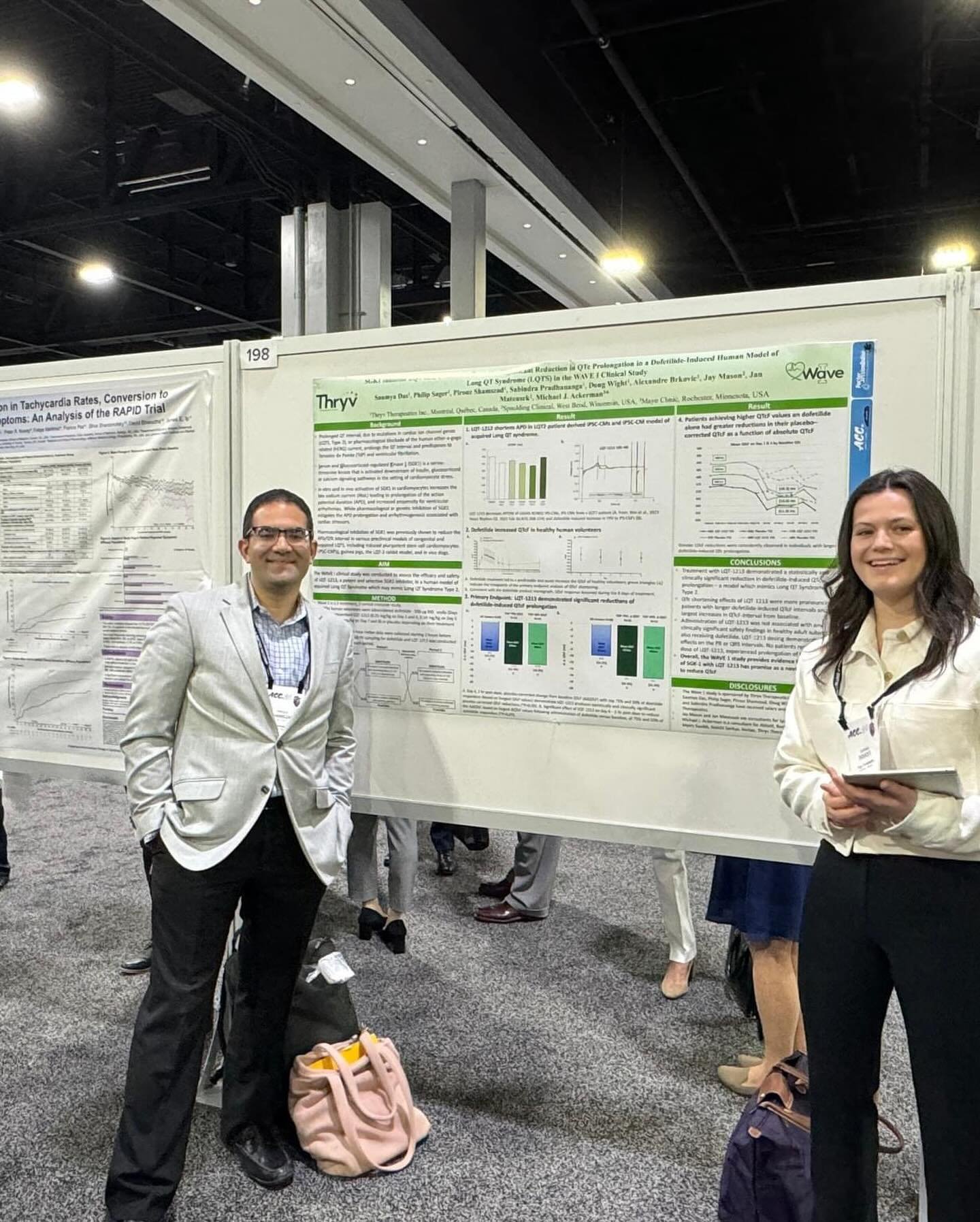 📣 Successful weekend at #ACC2024 for Thryv! 🎉 We were thrilled to showcase our groundbreaking poster &ldquo;SGK1 inhibitor LQT-1213 significantly attenuates dofetilide-induced QT prolongation in humans: Results of the WAVE I Clinical Study&rdquo;. 