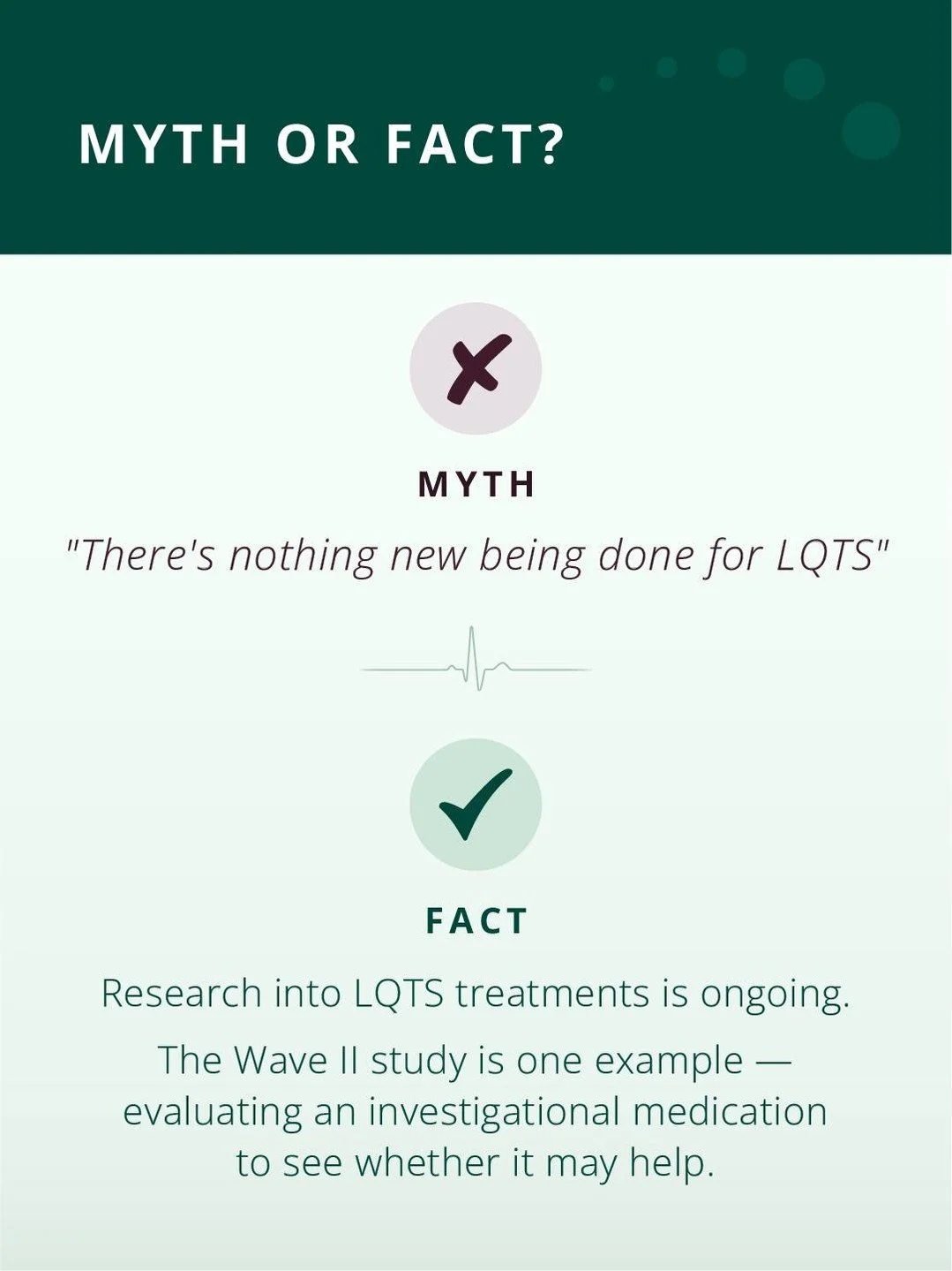 Research is underway for LQTS.
If you or someone you know has been diagnosed with LQTS Type 2, the Wave II study is enrolling. Learn more at wavestudies.com/wave-2. 

Participation is voluntary.
The Wave II study is sponsored by Thryv Therapeutics In