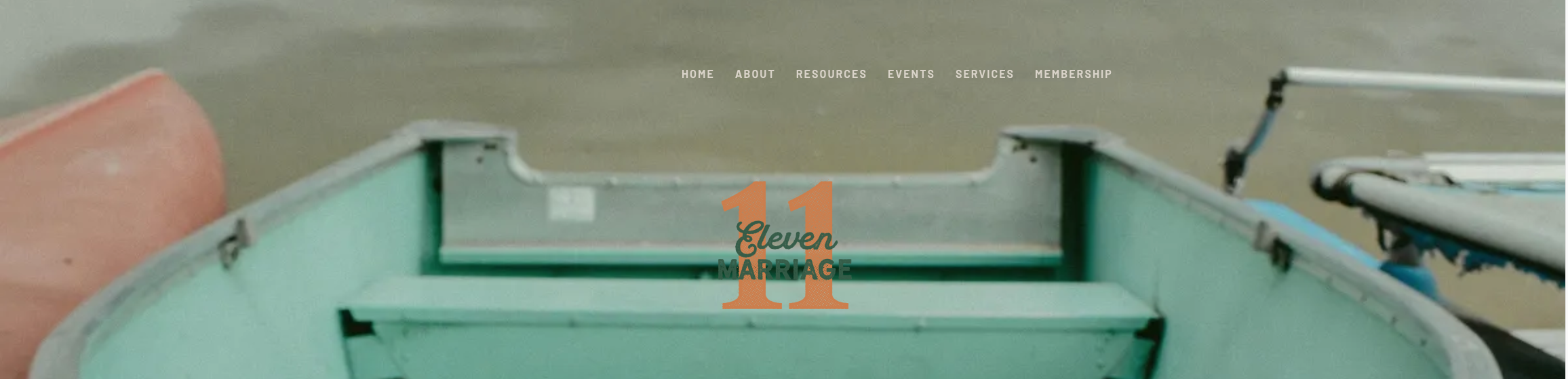 Eleven Marriage website hero section featuring brand identity and photography by Shana Wooley, brand designer based in Overland Park, Kansas
