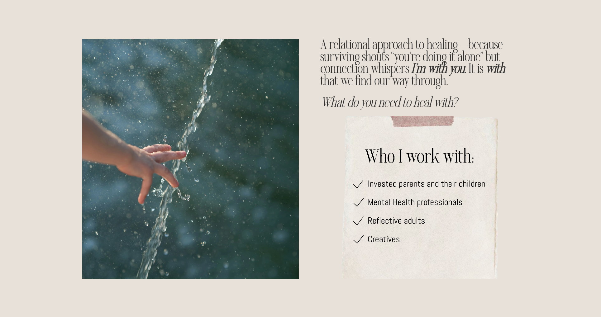 Therapy With Kosta interior website section showing brand consistency and content design by Shana Wooley, brand designer and creative director