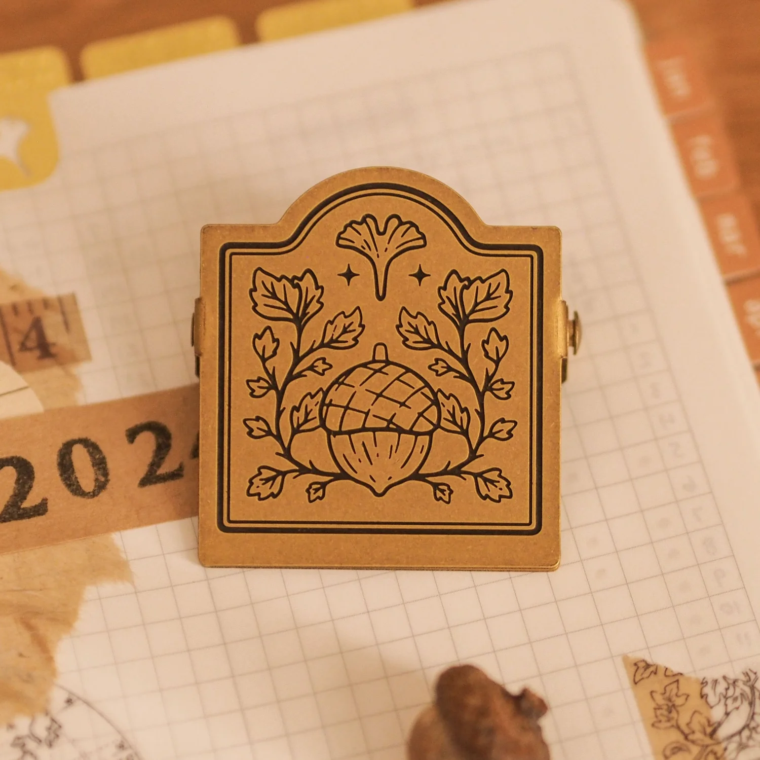 Acorn Brass Clip — Nicole Josephine