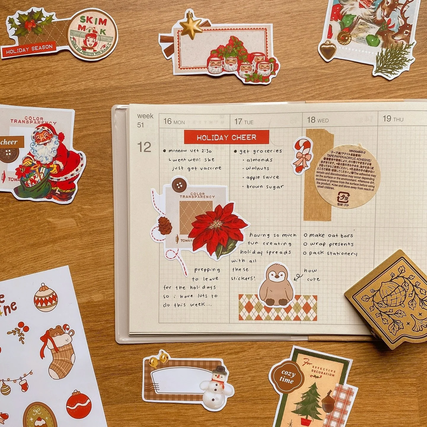 holiday printables !!&hearts;️🎄✨❄️ i&rsquo;ve drawn and designed 3 festive printables that are in my sh&ouml;p right now - cute little stickers, washi tapes, and mini collages, all to make your planners a little more jolly :-)

i wasn&rsquo;t able t