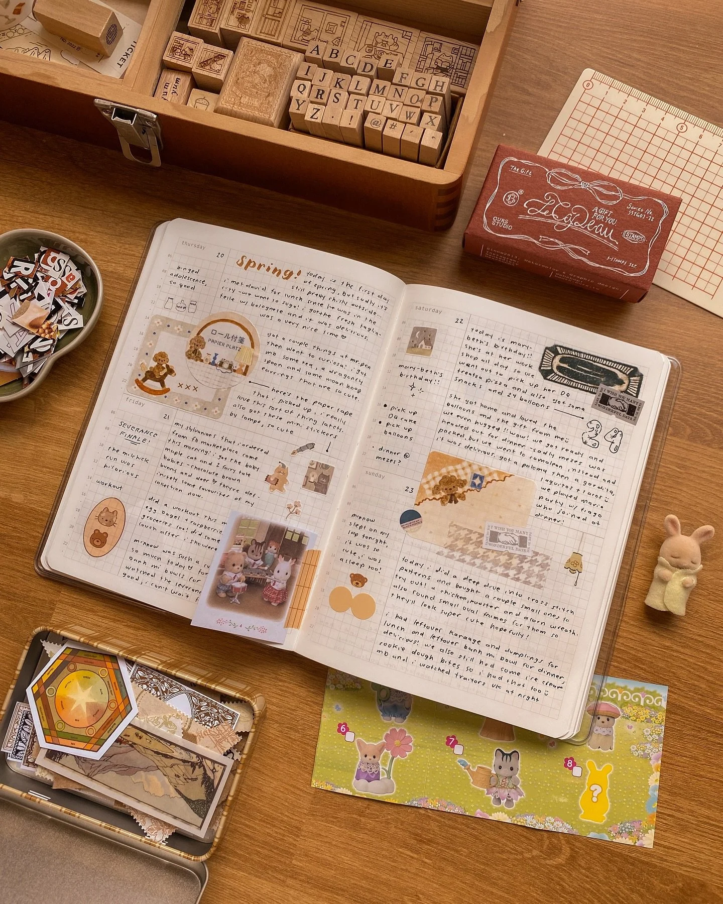 very much in my sylvanian families/calico critters era🌷 what trinkets are you into lately ??

#forestplanner #weeklyplanner #weeklyplannerspread #journalstickers