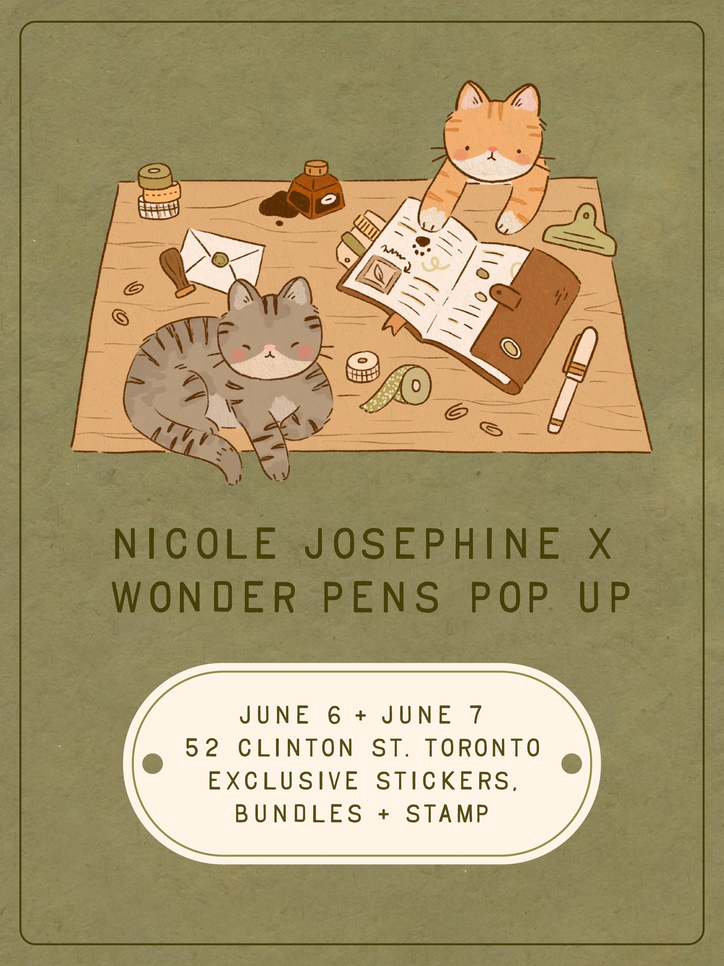 toronto friends!!🌱✏️ very exciting news - i&rsquo;ll be doing a pop up at @wonderpens next weekend🤎 i&rsquo;m so happy to have the opportunity to bring my products here since wonder pens has been a favourite of mine in the city for years and i know