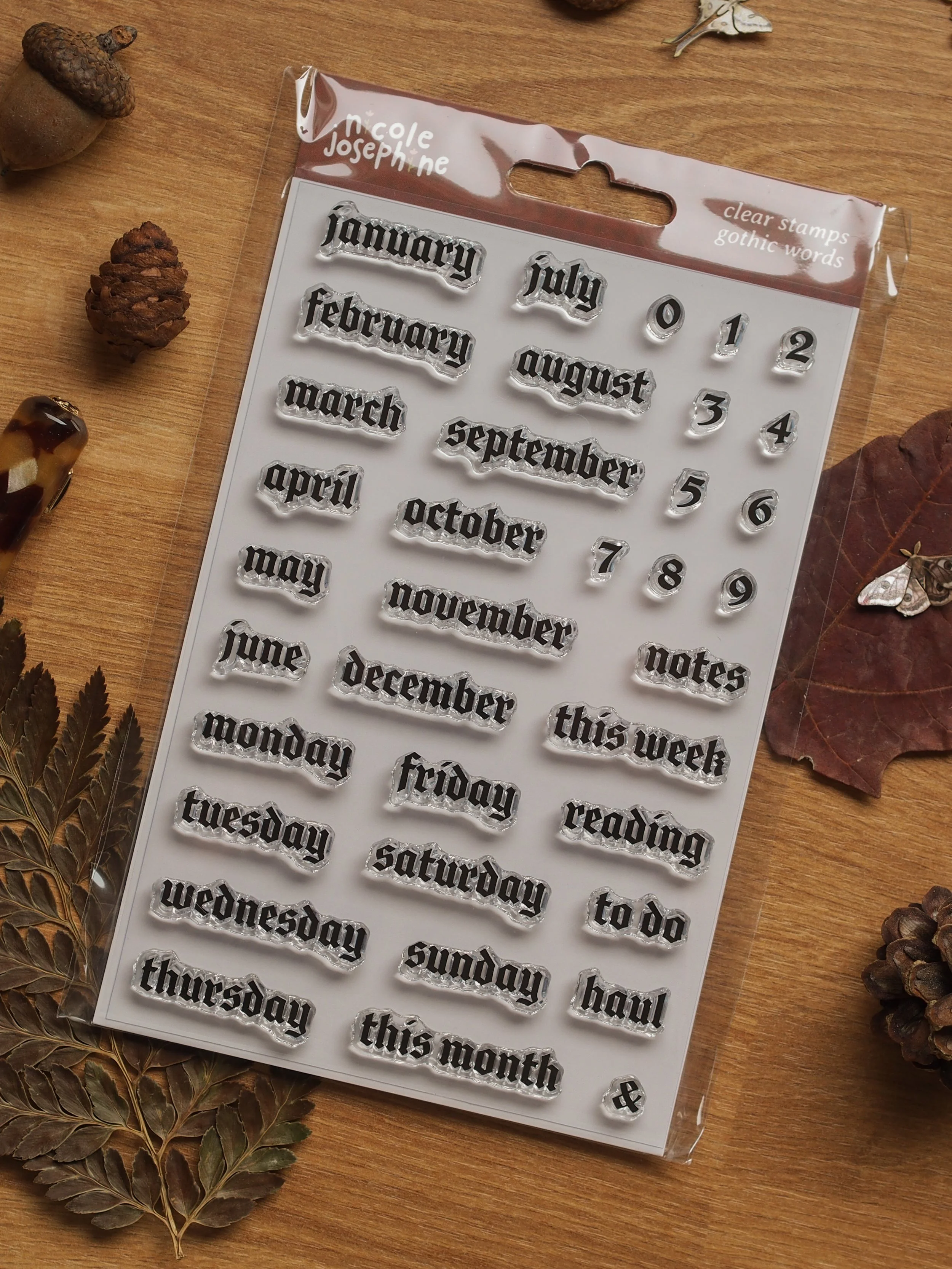 PREORDER - Gothic Words Clear Stamp Set