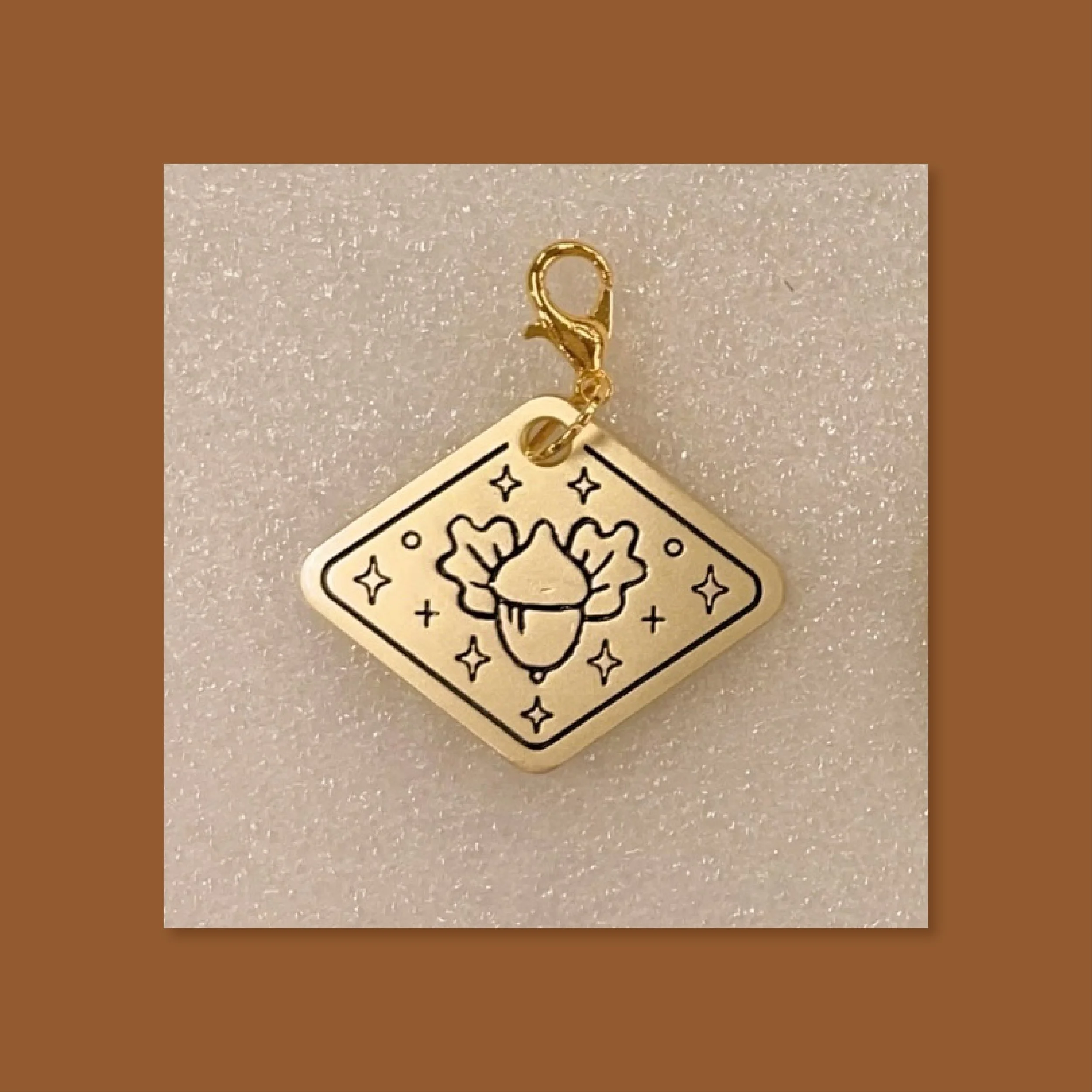 Acorn Brass Charm
