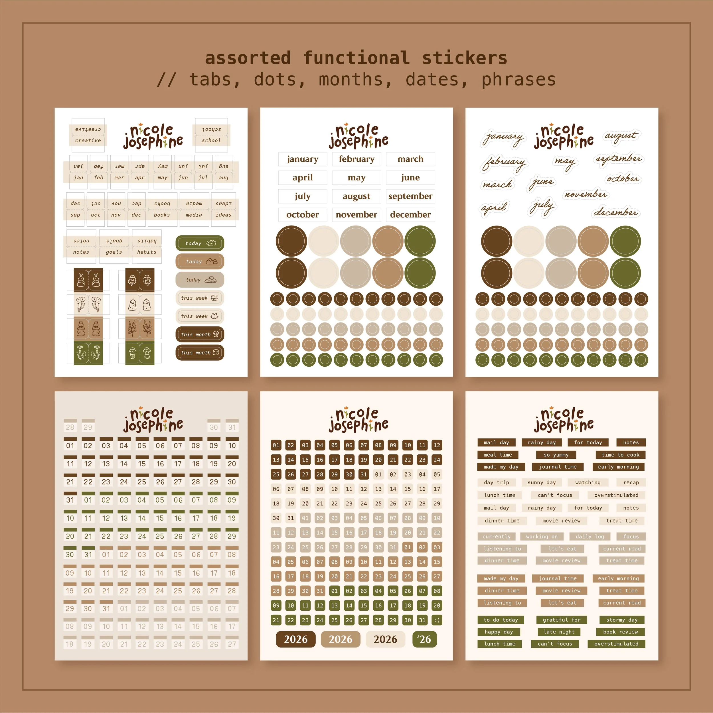 Functional Sticker Sheets