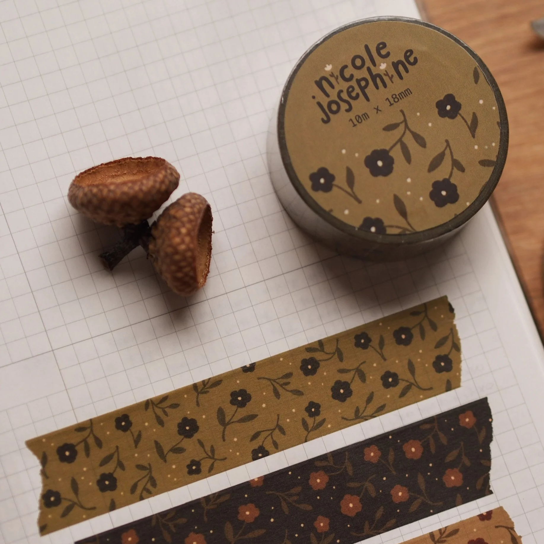 Olive Floral Washi Tape