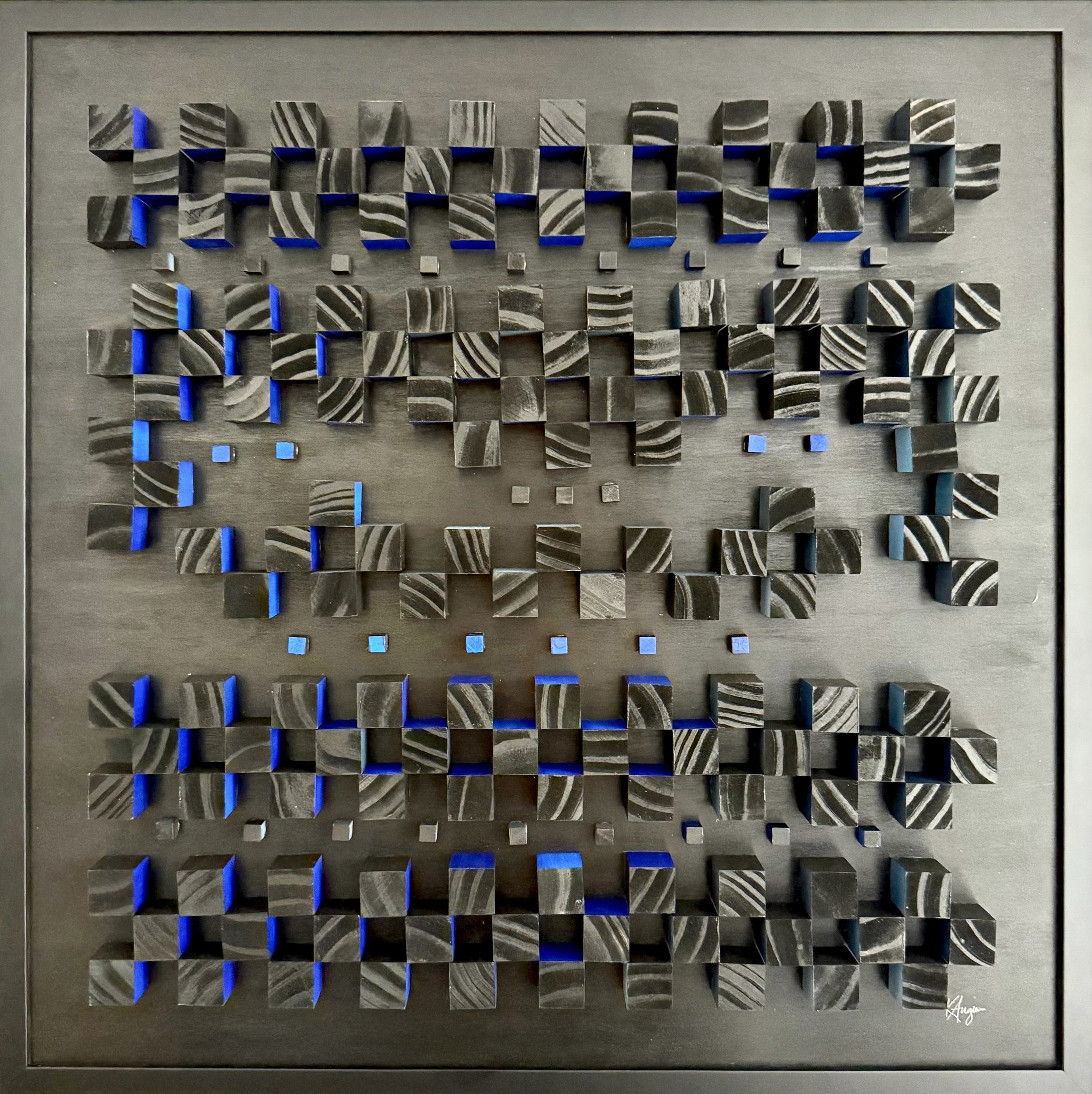Cubic Wave #1
Acrylic on birchwood 24” x 24”/ 60.96cm x 60.96cm
Black Frame 25” x 25”/ 63.5cm x 63.5cm