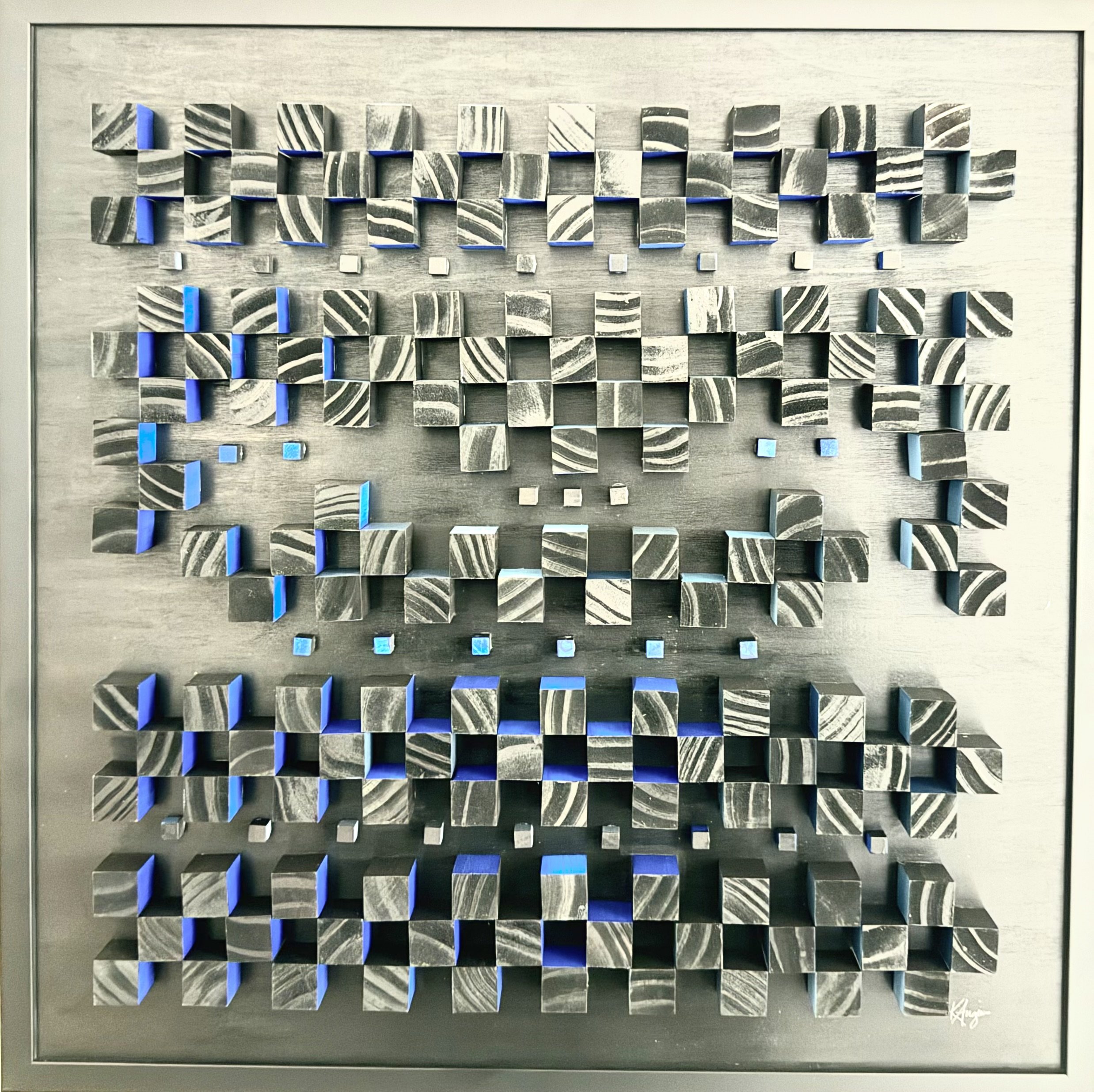Cubic Wave 3
Acrylic on birchwood 24” x 24”/ 60.96cm x 60.96cm
Black Frame 25” x 25”/ 63.5cm x 63.5cm