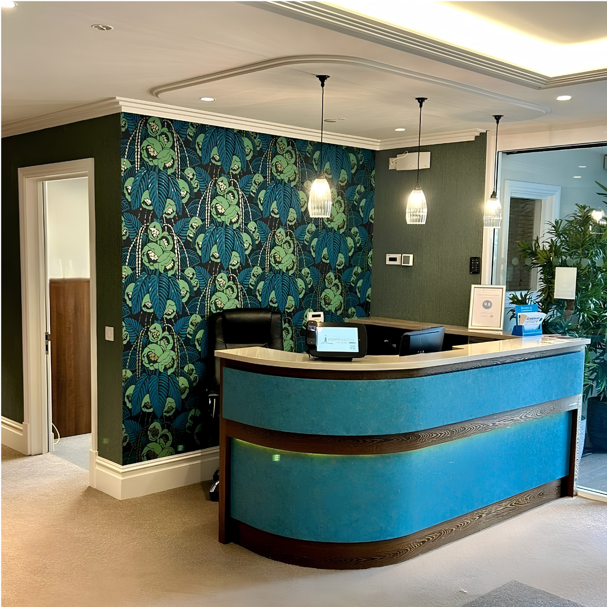 Penhurst gardens care home reception desk.