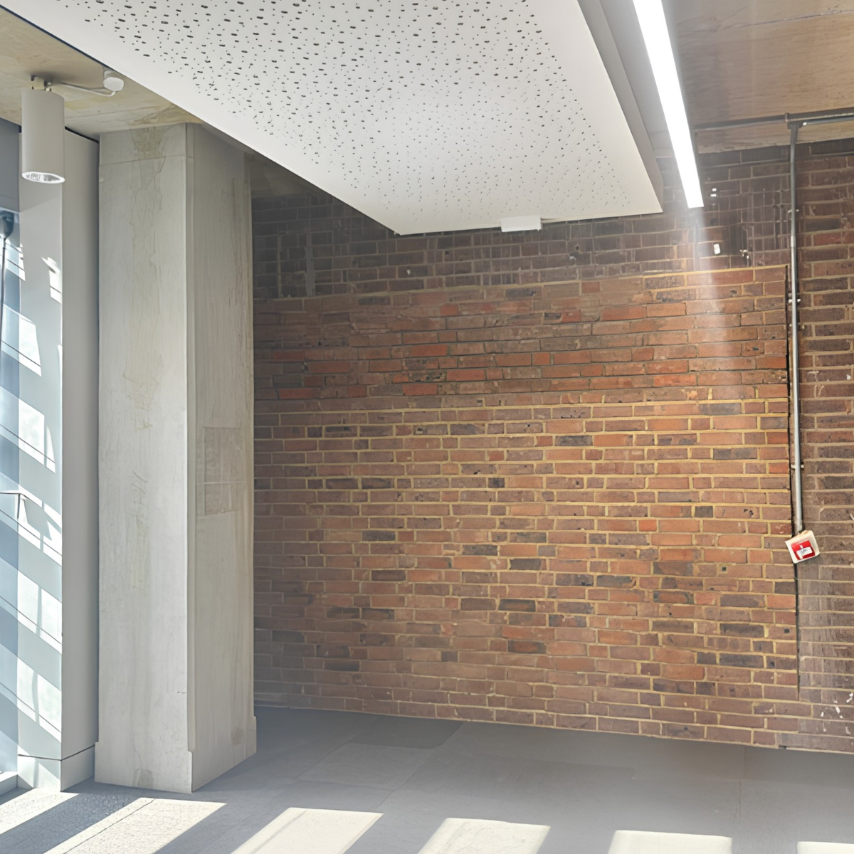 Stripped-out room in University of Bedfordshire.