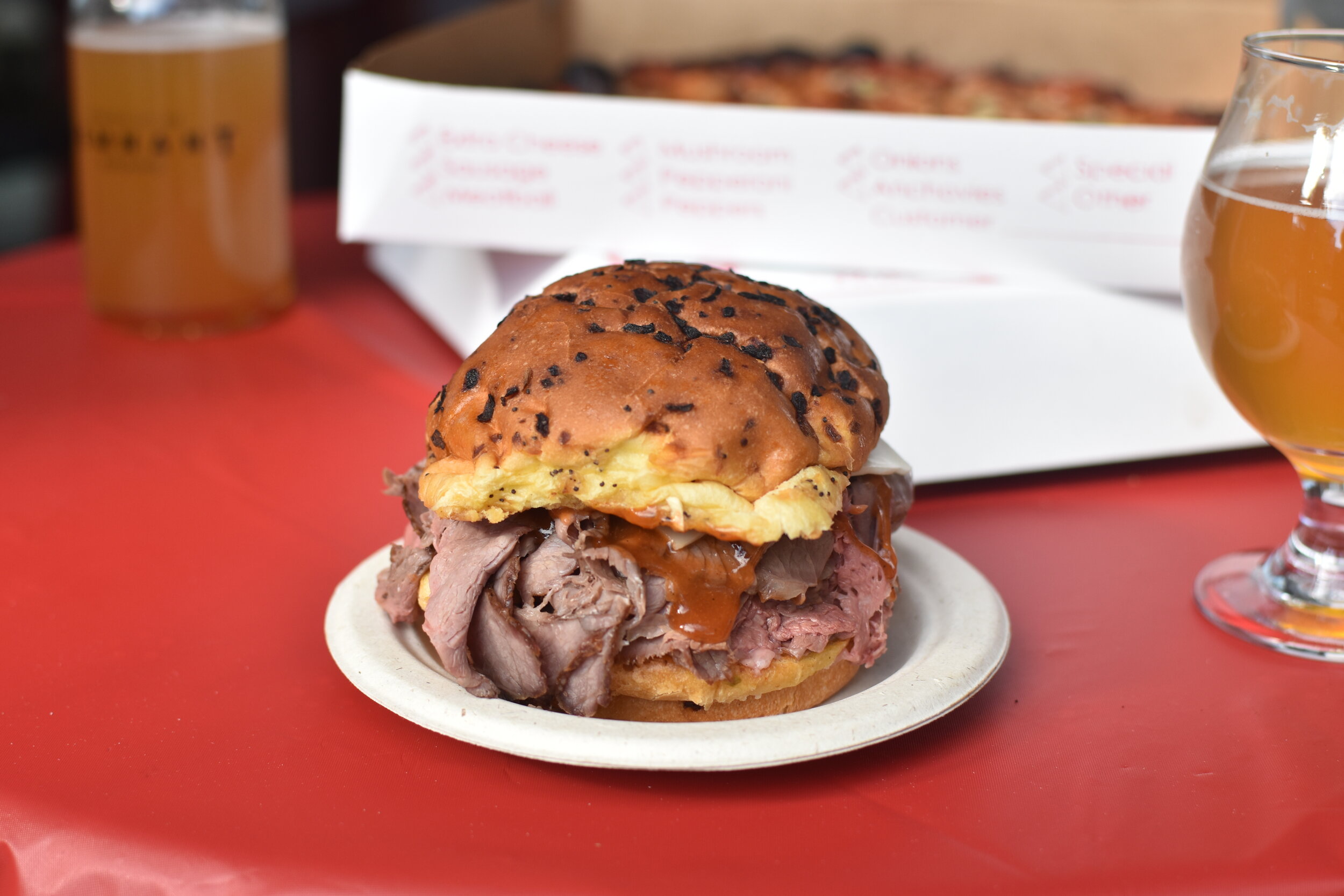 North Shore Roast Beef and South Shore Bar Pizza Hot Box