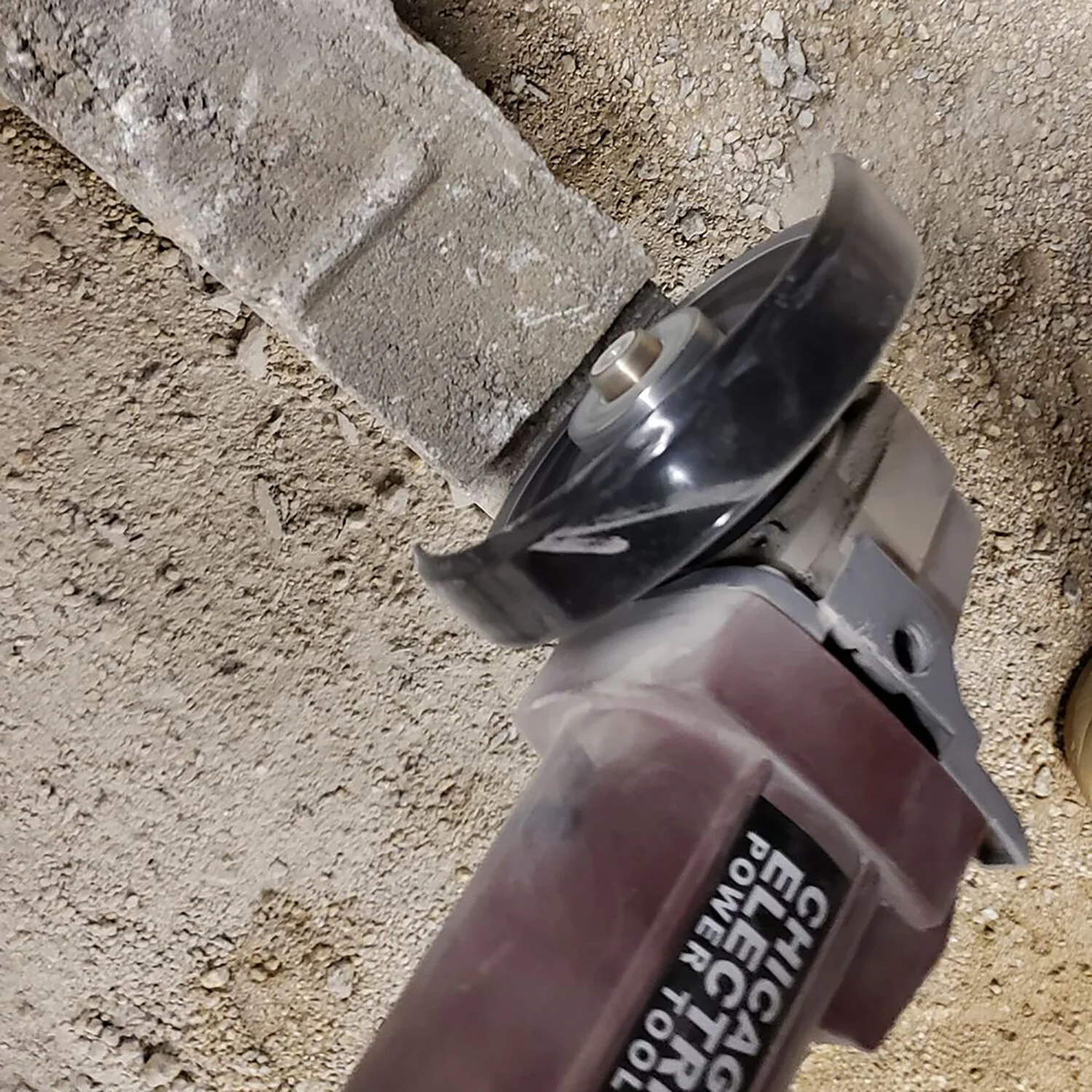 Cutting groves in stone to place steel