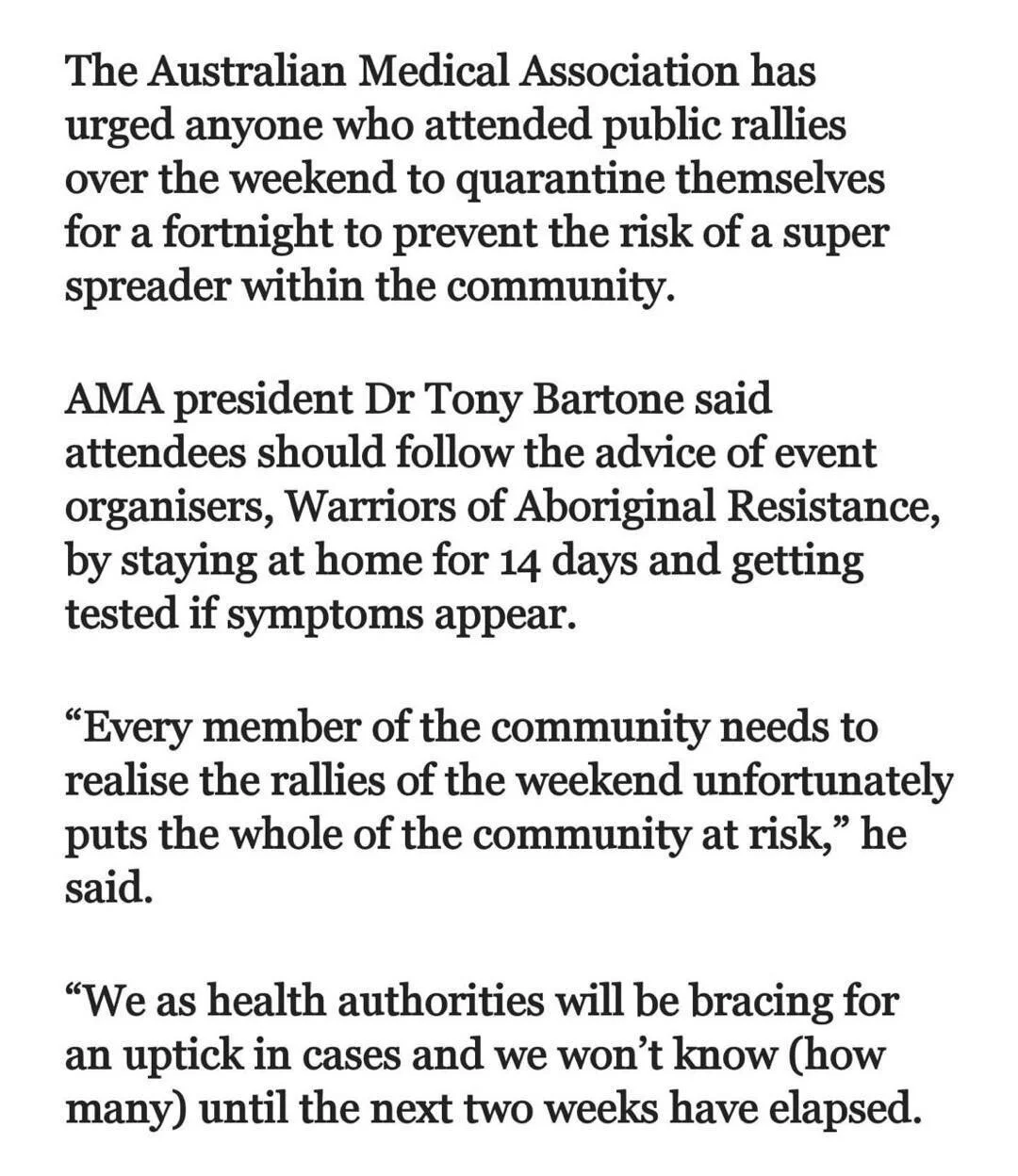 We at Ideal Physiotherapy respect your right to be the rallies, however we are still fighting a pandemic and with the information from Australian Medical Association and Australian Physiotherapy Association we would appreciate if you could call us to