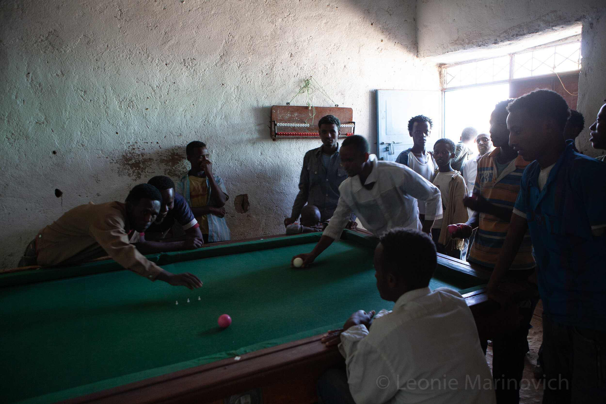  Pool players in Hauwzen, Tigray, Ethiopia.  