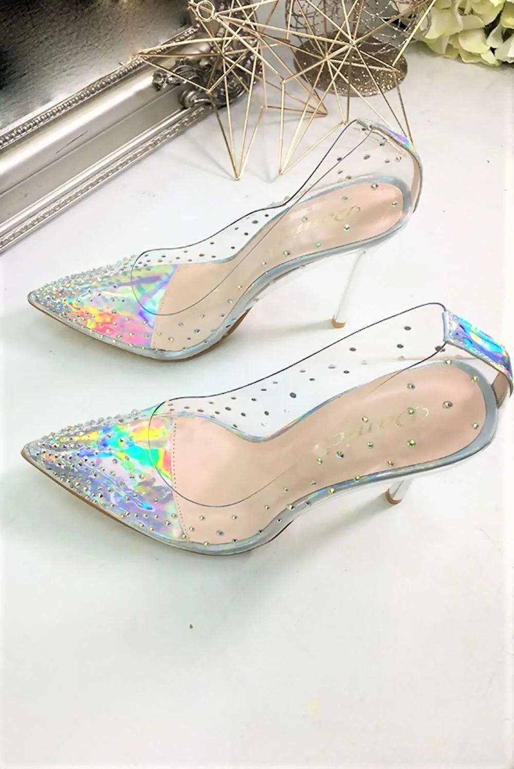 perspex kitten heels