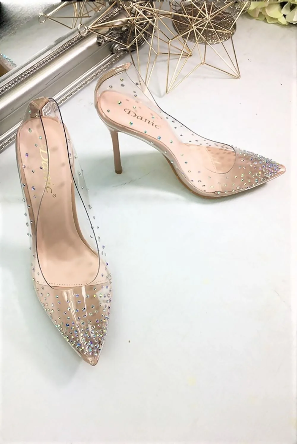 perspex kitten heels