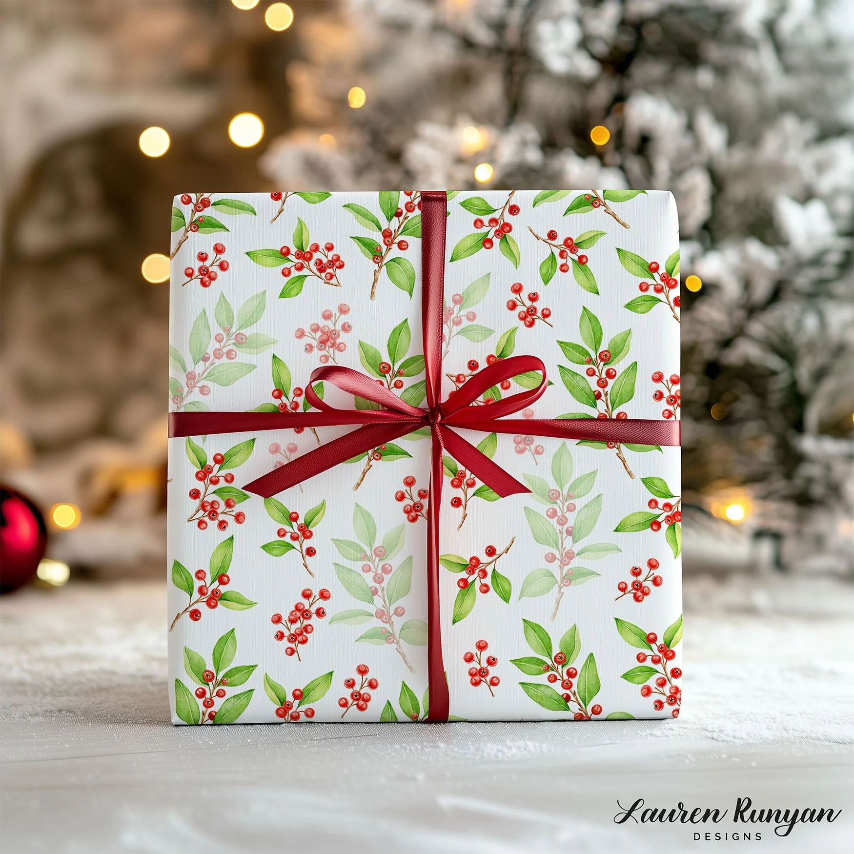 Winter Berry Wrapping Paper