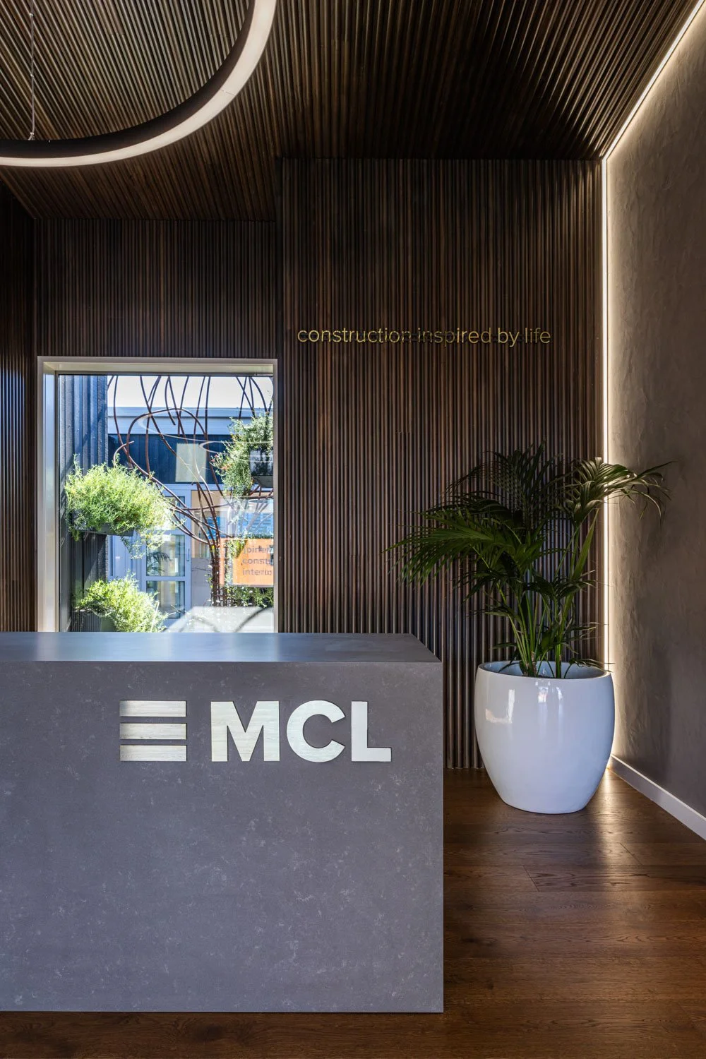 MCL office reception with MCL signage