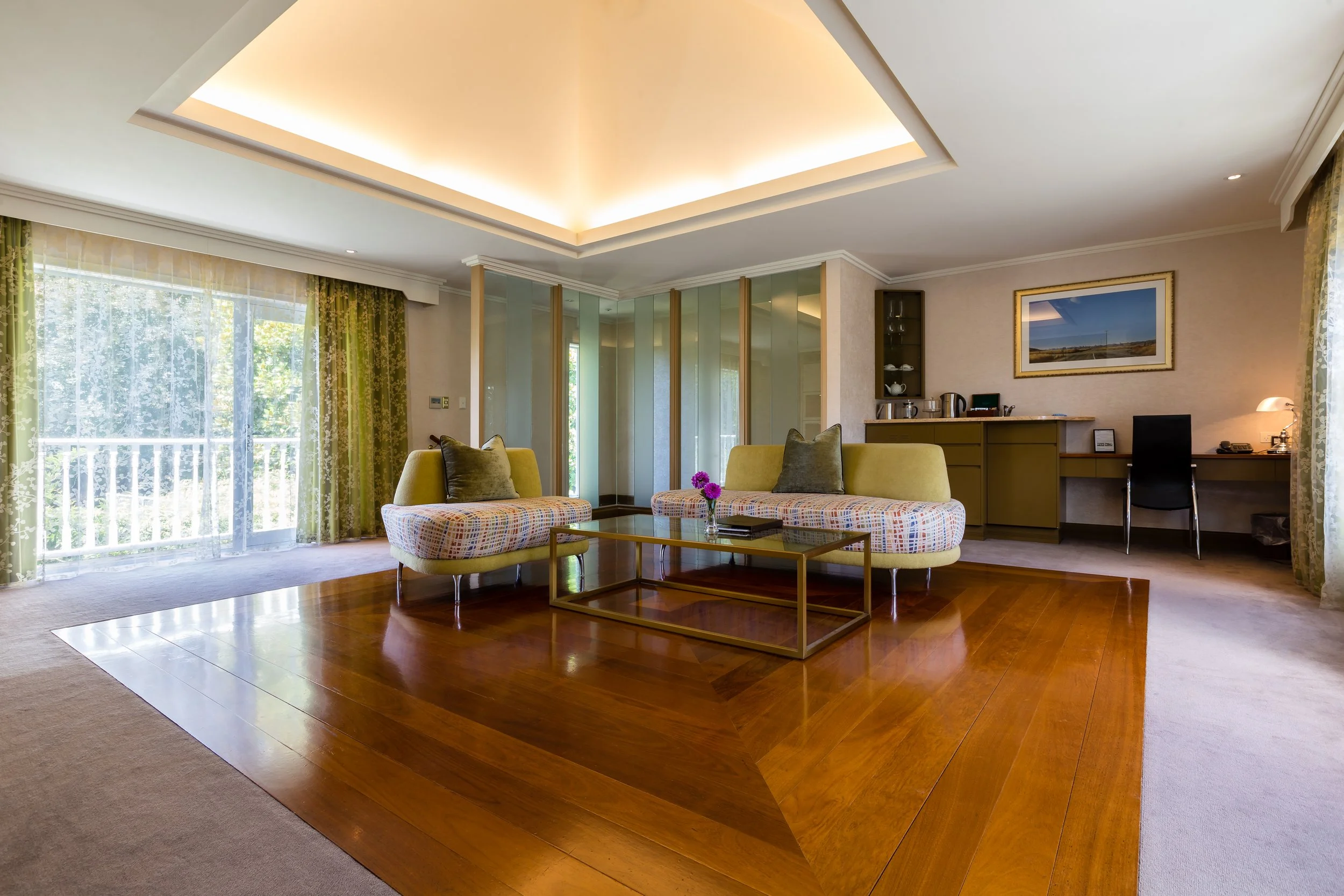 A stylish hotel suite at Mangapapa Hotel, Havelock North