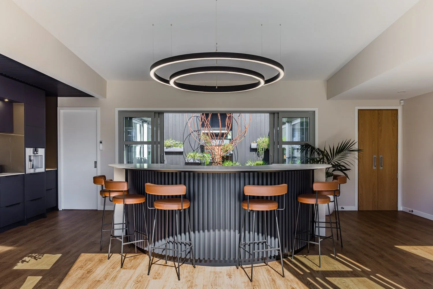 MCL office kitchen area with seating