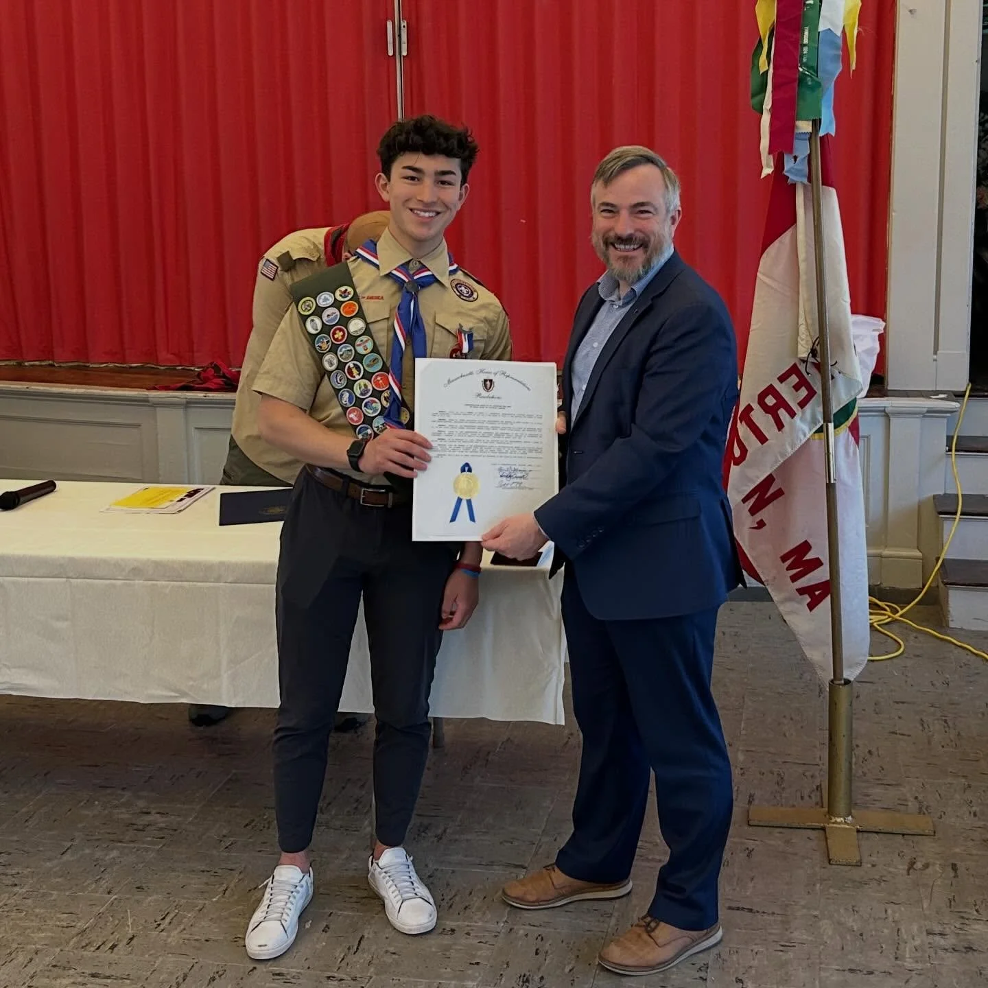 Congratulations to Ethan, Watertown Troop 30&rsquo;s newest Eagle Scout! It was a great honor to present him with this congratulatory resolution at his Eagle Ceremony this weekend. Ethan&rsquo;s Eagle project was building the pollinator garden outsid