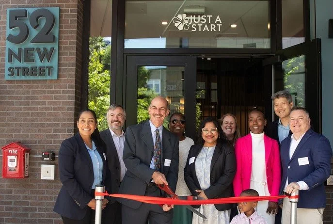 It was a joyous celebration on Monday as we cut the ribbon on Just A Start&rsquo;s affordable housing development at 52 New Street in Cambridge. This building consists of 106 units of 100% affordable rental housing, designed with families in mind. I 