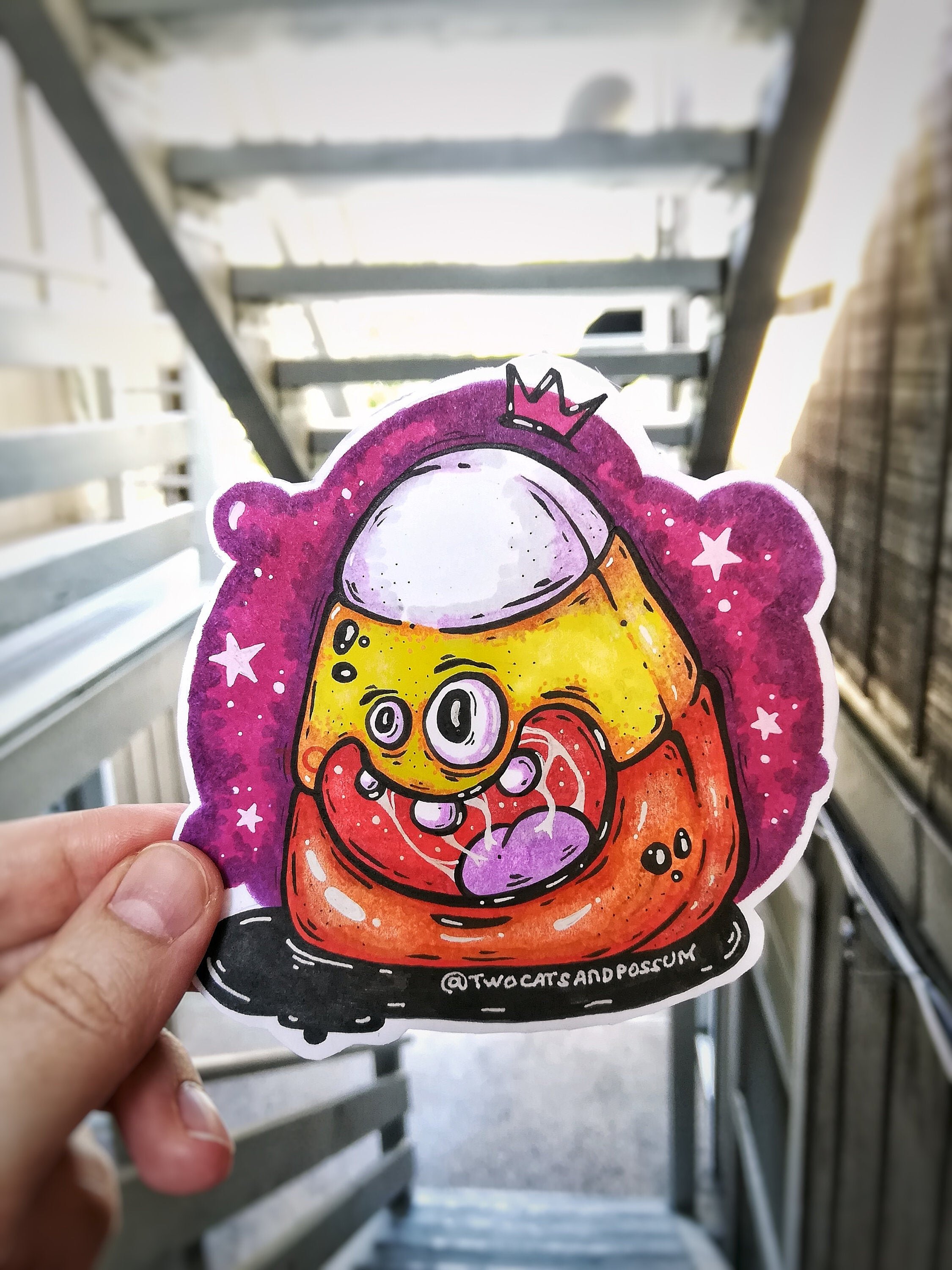Creepy candy corn graffiti art sticker