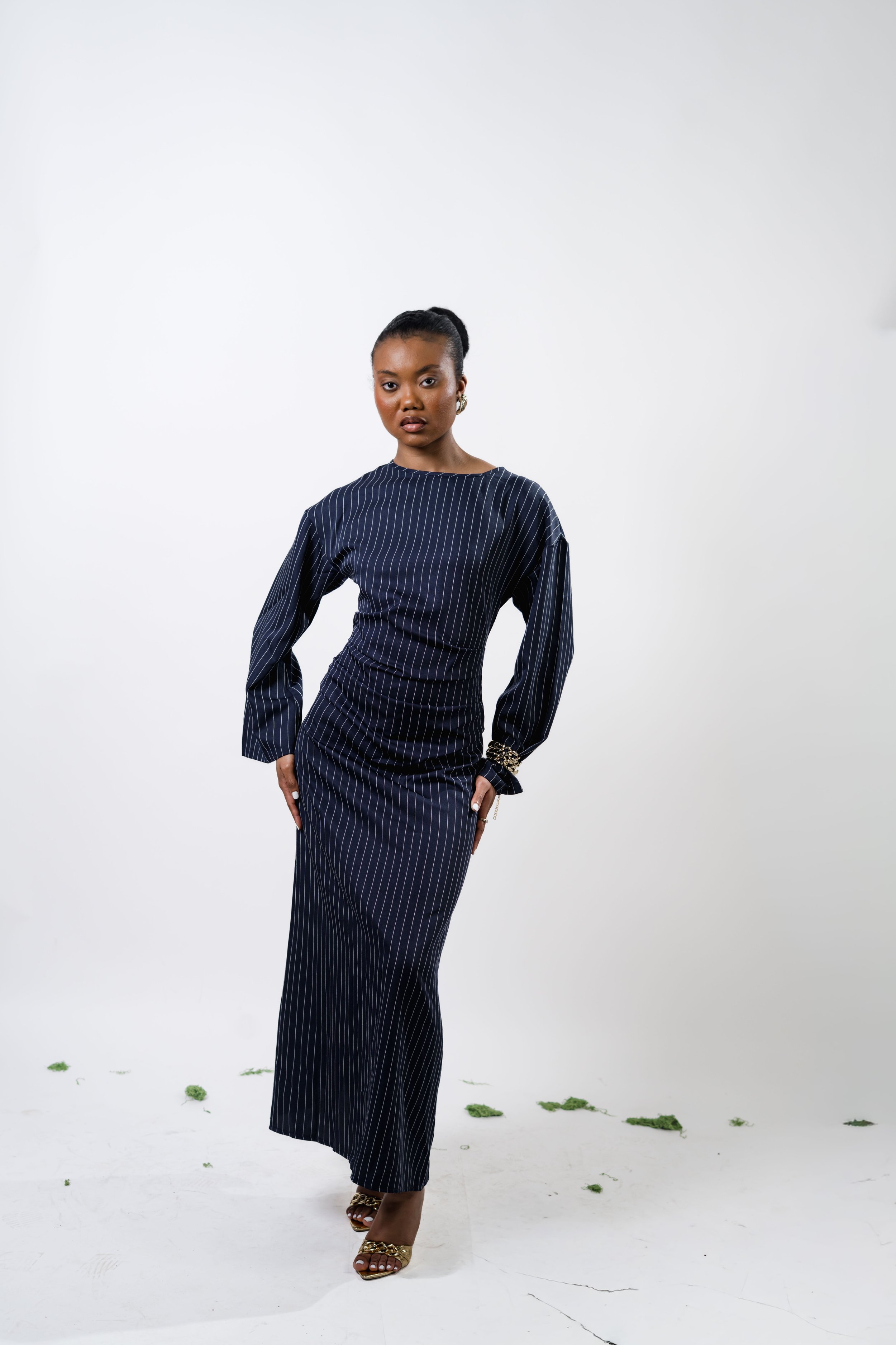 Jael Blue PinStriped Dress