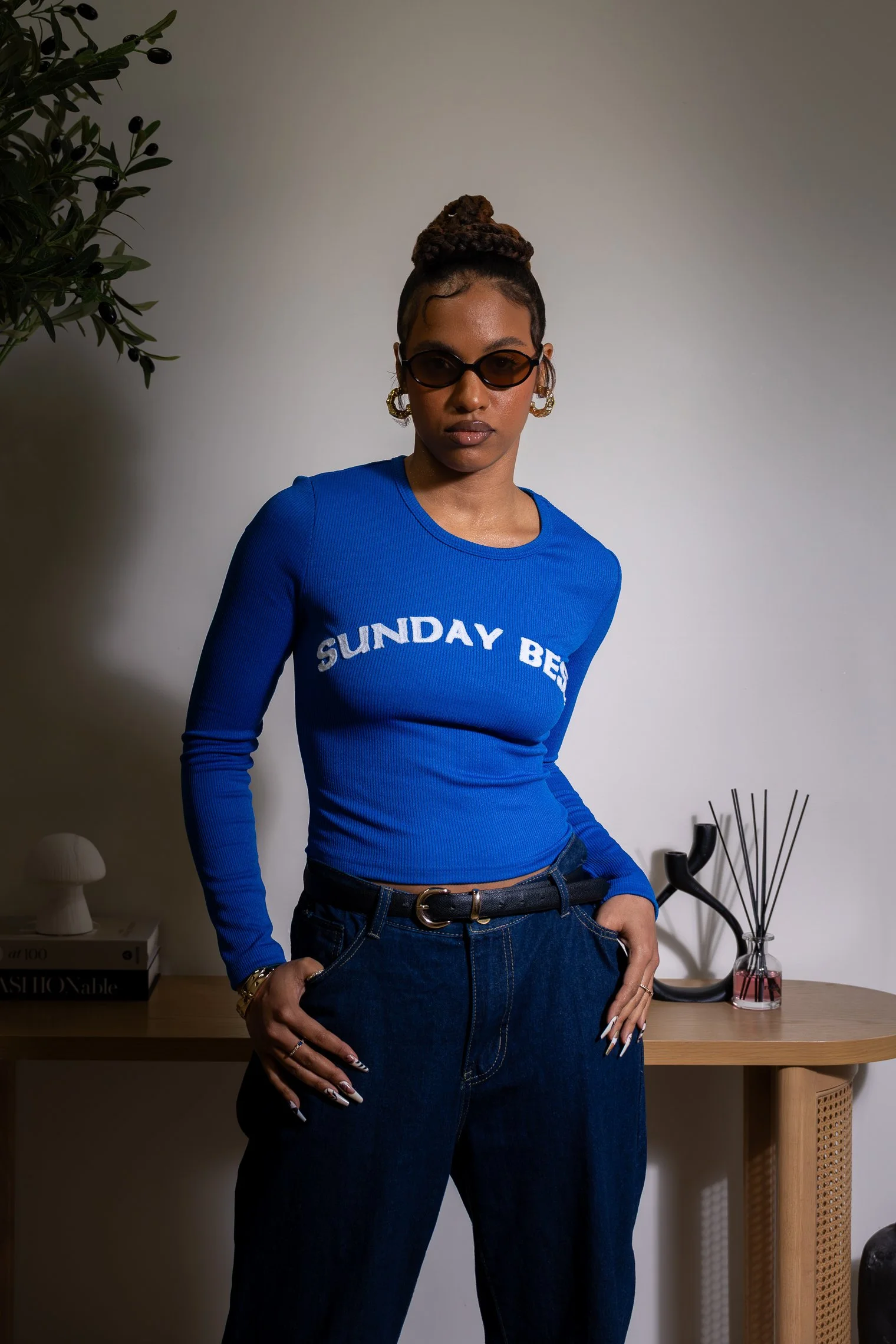 Cedar Blue Long Sleeve Top