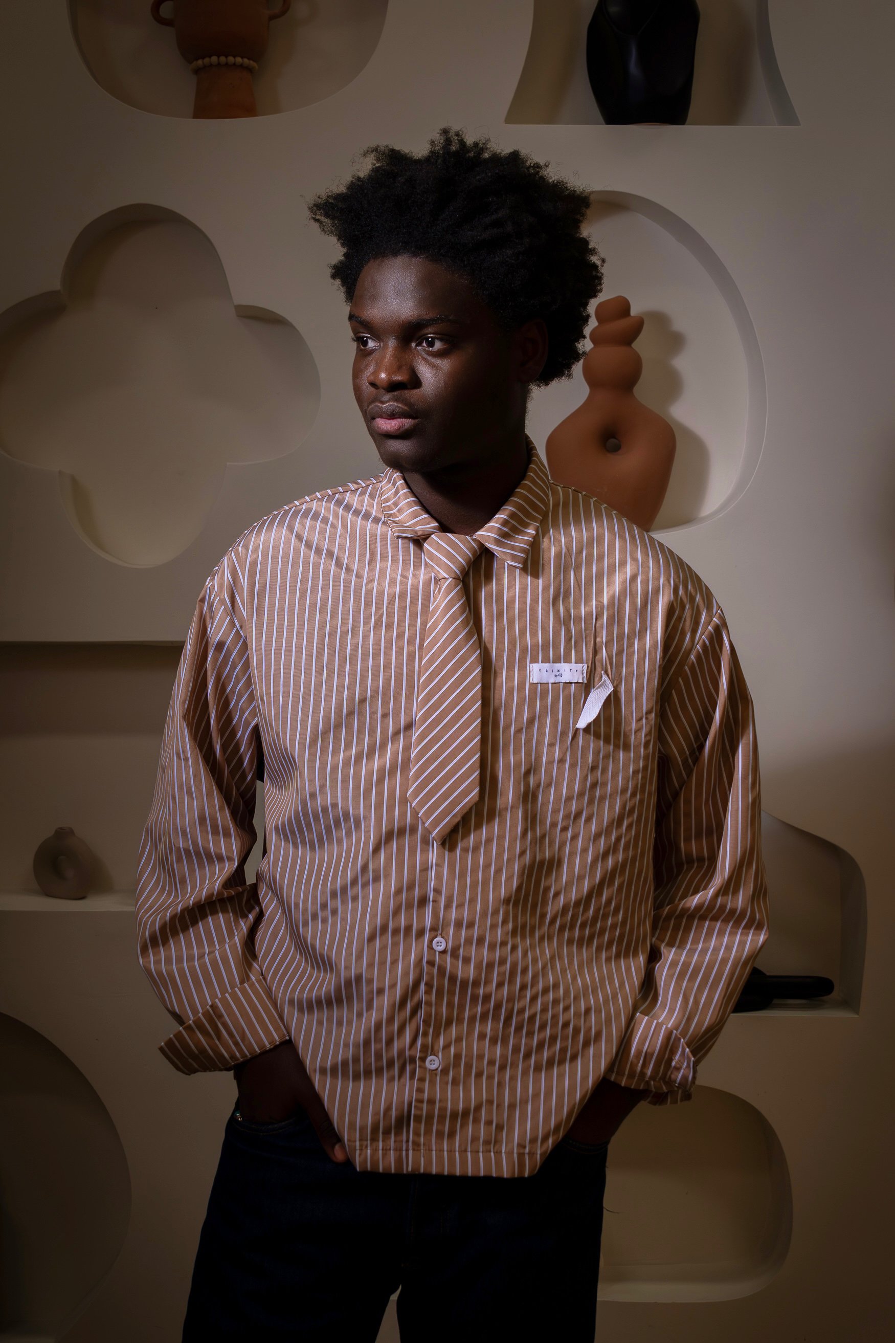 Harvest Brown Top with Tie