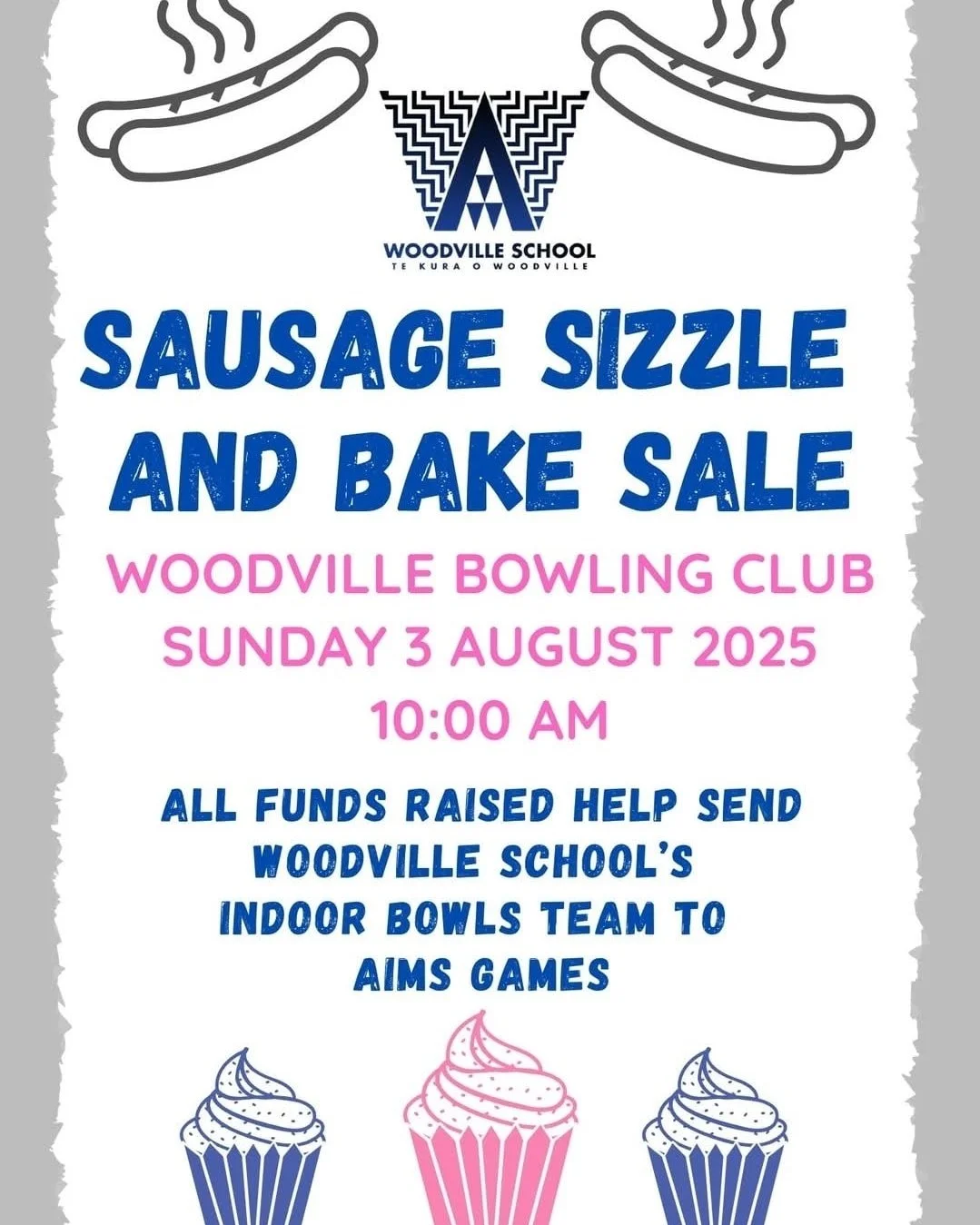 Woodville School is putting on a sausage sizzle and bake sale at the Woodville bowling club on Vogel Street, starting at 10 am to fundraise for their AIMS Games team.

I have donated 10 boxes of fire and icing cupcakes to help achieve their goal.

He