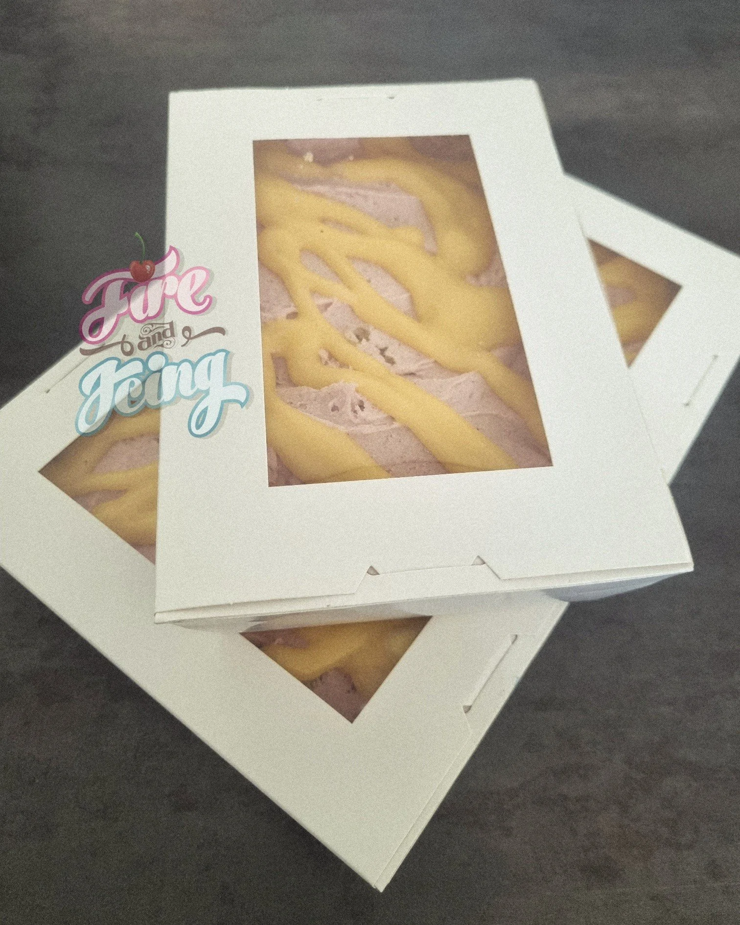 3 little ugly cakes boxes available. 

These are best eaten in the dark with a spoon straight from the box ... no sharing 😋 😂

Cake off cuts are lemon syrup cake with a raspberry lemon icing and drizzled with fresh homemade lemon curd.

$10 each 
p